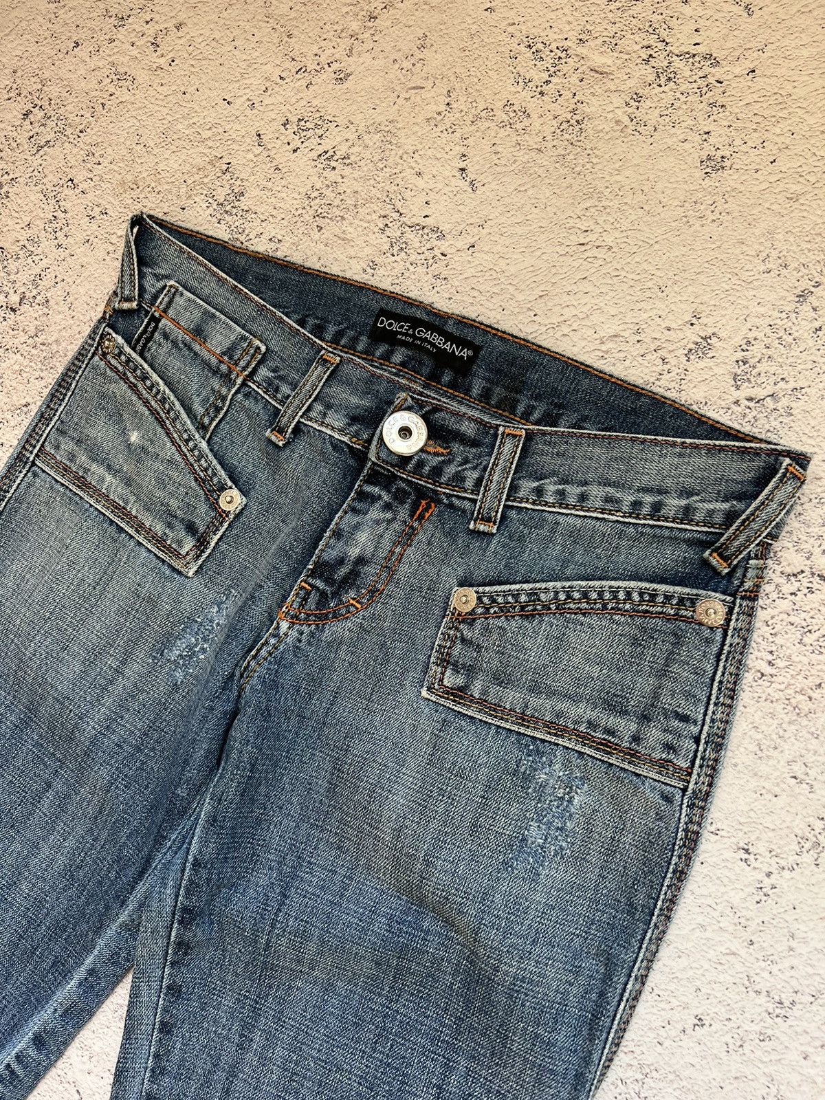 Dolce & Gabbana × Hysteric Glamour × Vintage Y2K Vintage Dolce & Gabbana Faded Bootcut Jeans Size 30" / US 8 / IT 44 - 4 Thumbnail
