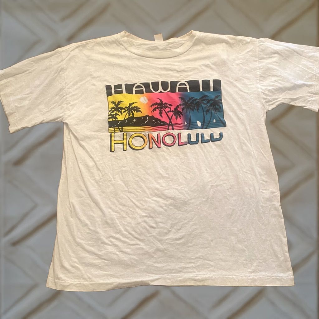 Vintage VINTAGE Honolulu Hawaii Single Stitch White T-Shirt LG Mens L Short Sleeve 90s USA Stitch Size US L / EU 52-54 / 3 - 1 Thumbnail