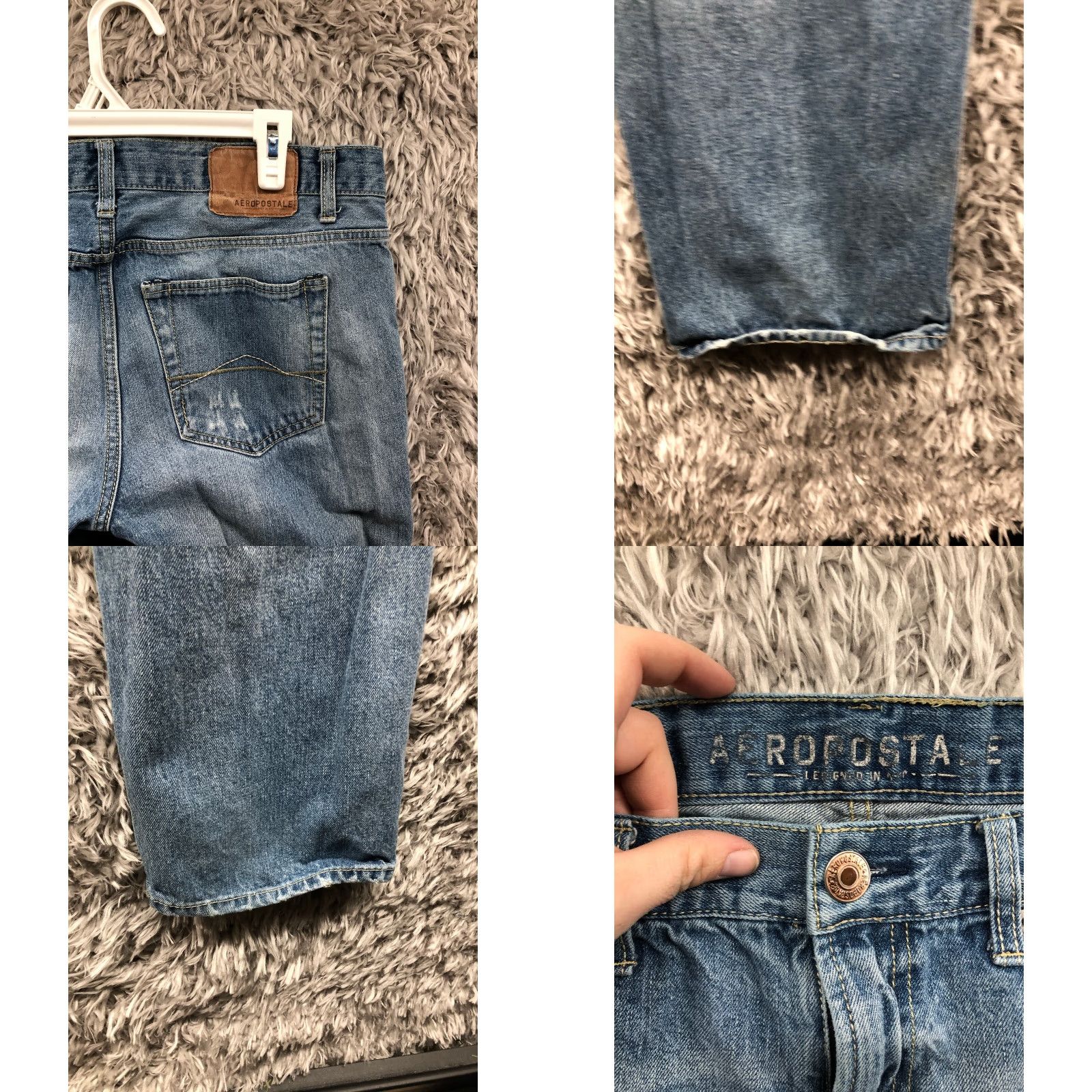 Vintage Aeropostale Jeans Mens Size 33x34 Mid Rise Straight Leg Dark Wash Blue Denim Size US 33 - 8 Thumbnail