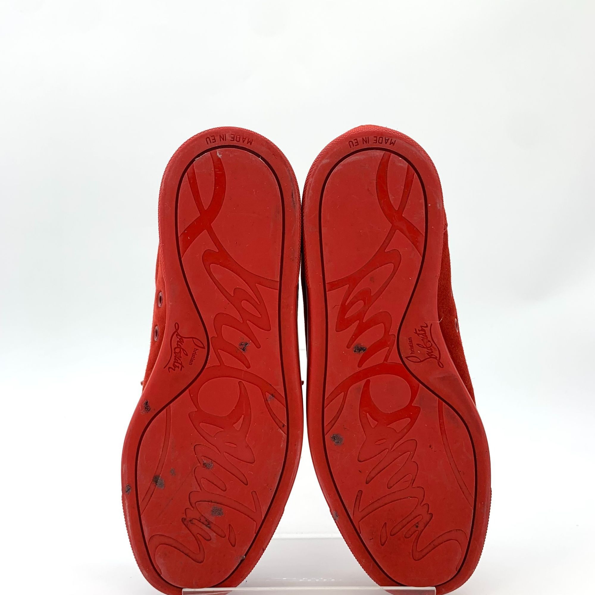 Christian Louboutin Christian Louboutin Red Studded Lace-Up Sneakers (Size 39.5) Size US 9.5 / IT 39.5 - 8 Thumbnail