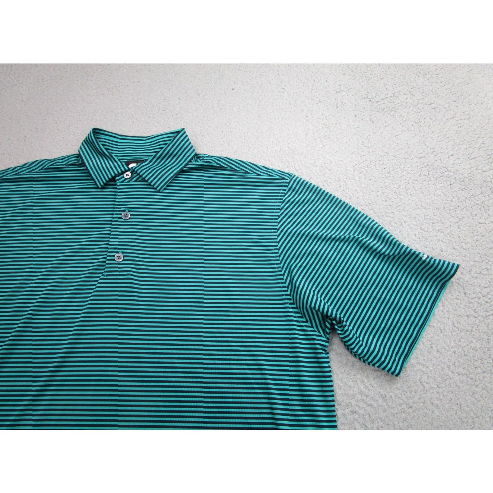 Footjoy FootJoy Polo Shirt Mens L Blue Teal Striped Performance Coto de Caza Golf Club Size US L / EU 52-54 / 3 - 2 Thumbnail