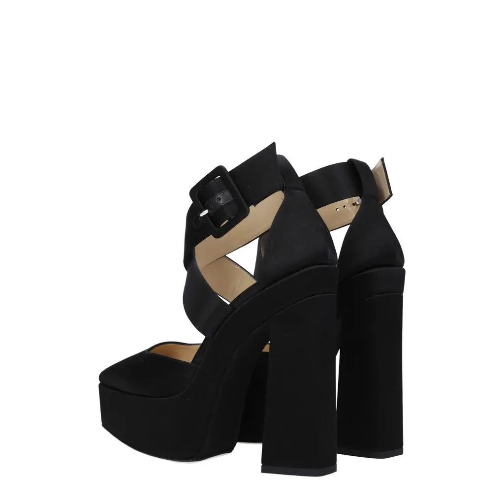 Jimmy Choo Gian Women's Black Satin Sandals Size US 7 / IT 37 - 5 Thumbnail