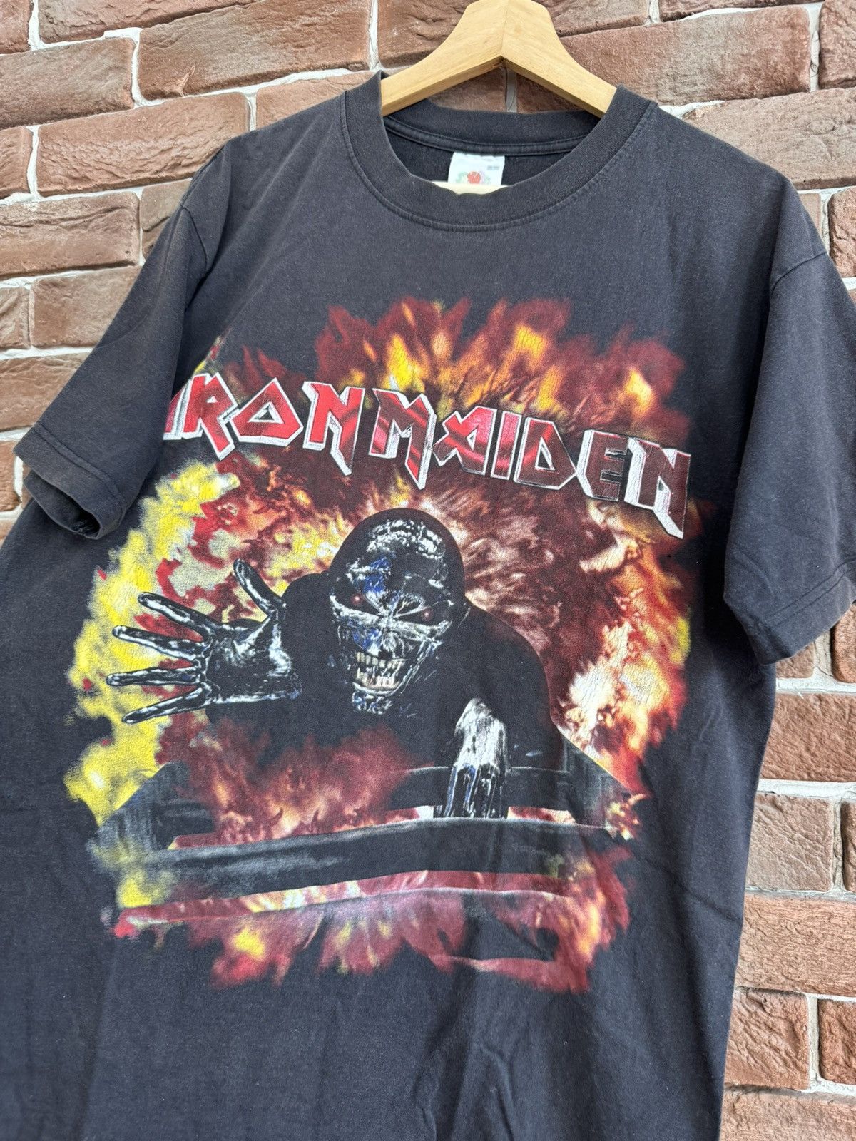Band Tees Vintage 00s Iron Maiden Middle Finger Washed Metal Band Tee Size US L / EU 52-54 / 3 - 3 Thumbnail