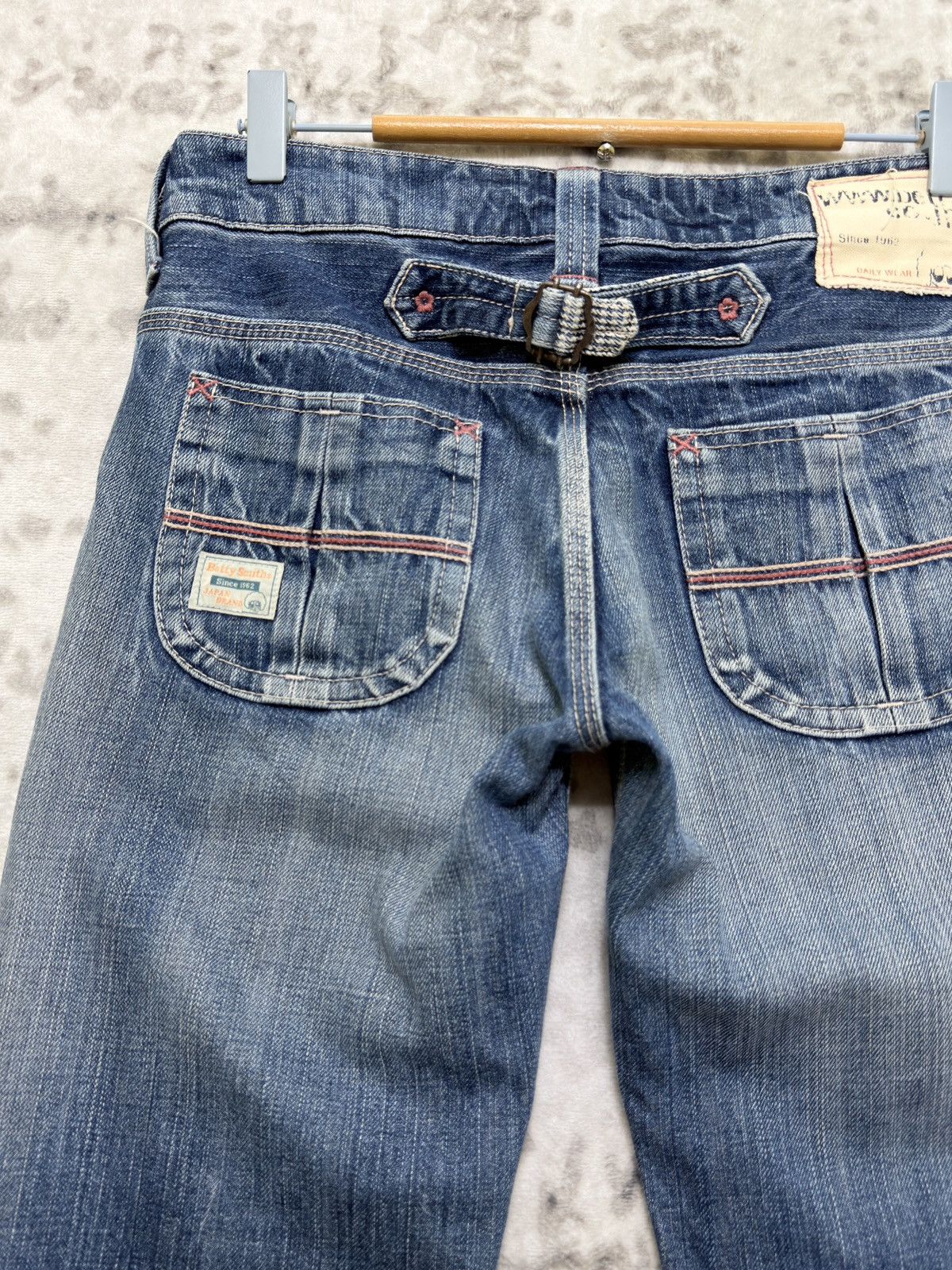 Japanese Brand Y2K Betty Smith Straight Cut Buckle Back Low Rise Denim Size 29" - 10 Thumbnail