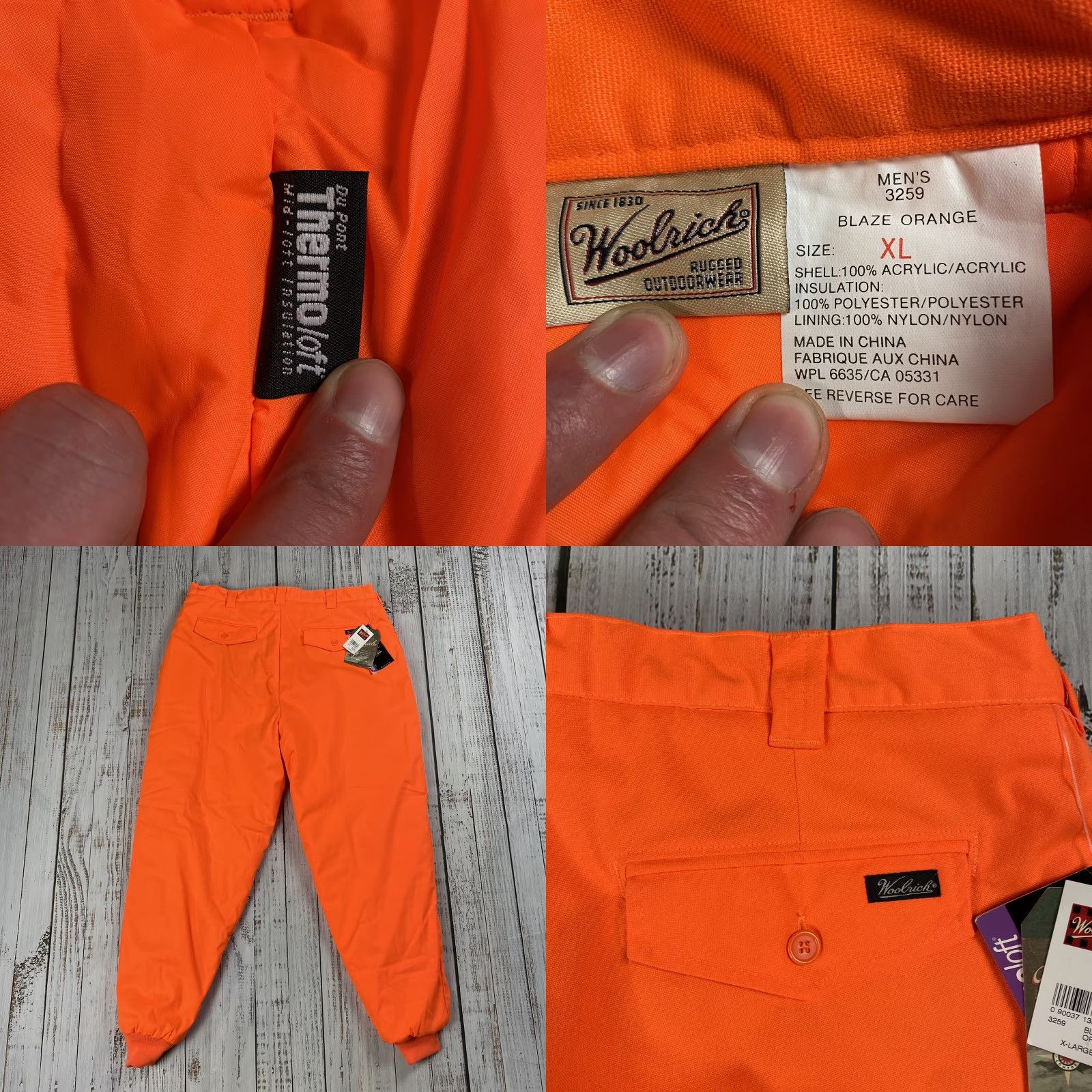 Vintage VINTAGE Woolrich TherMoLoFt Insulated Hunting Pants Jogger Blaze Orange XL 42 32in Inseam Mens Rubber/Waterproof Windproof NWT Size US 42 / EU 58 - 8 Thumbnail