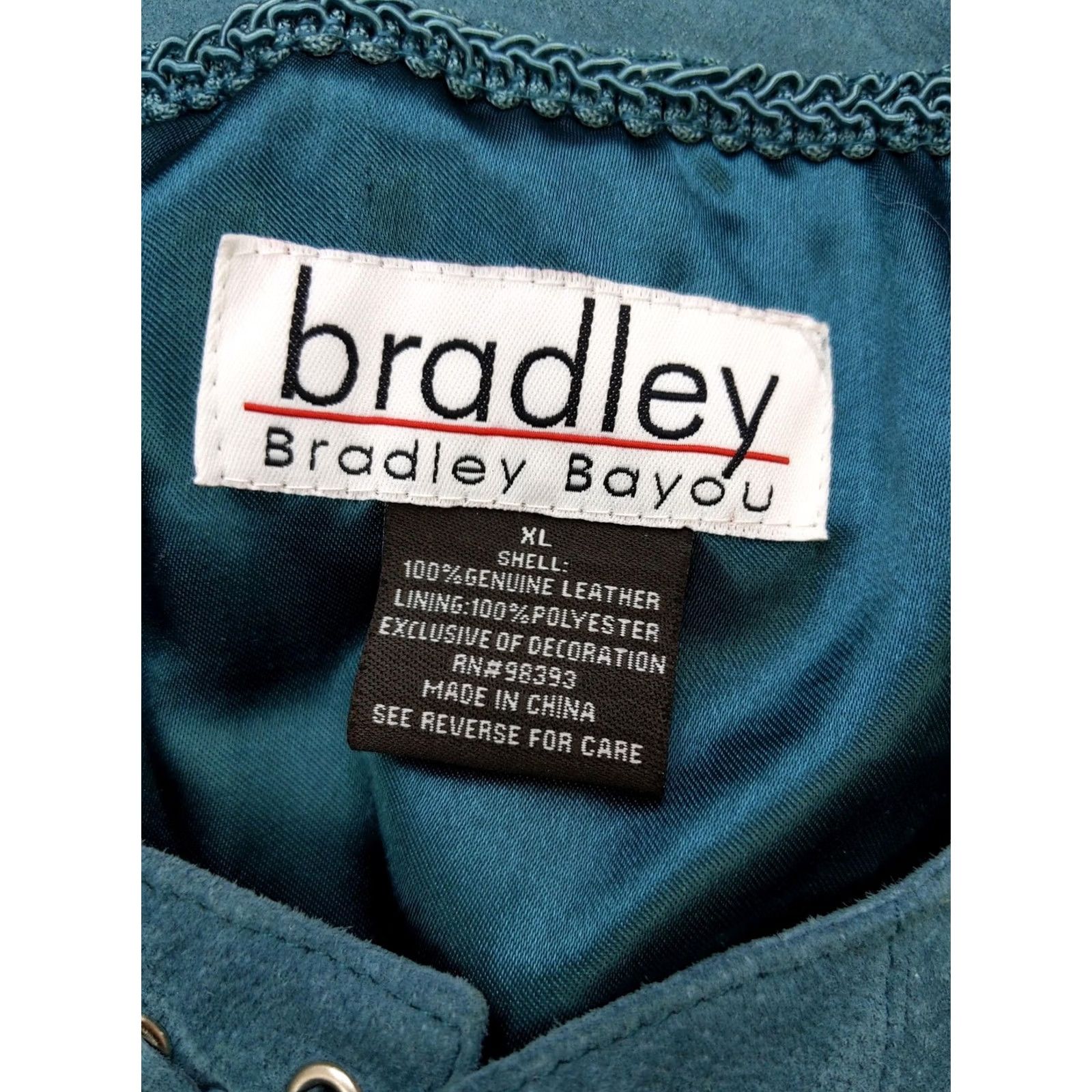 Vintage Bradley Bayou Jacket Womens XL Blue Suede Studded Western Open Front Lined Size XL / US 12-14 / IT 48-50 - 7 Thumbnail
