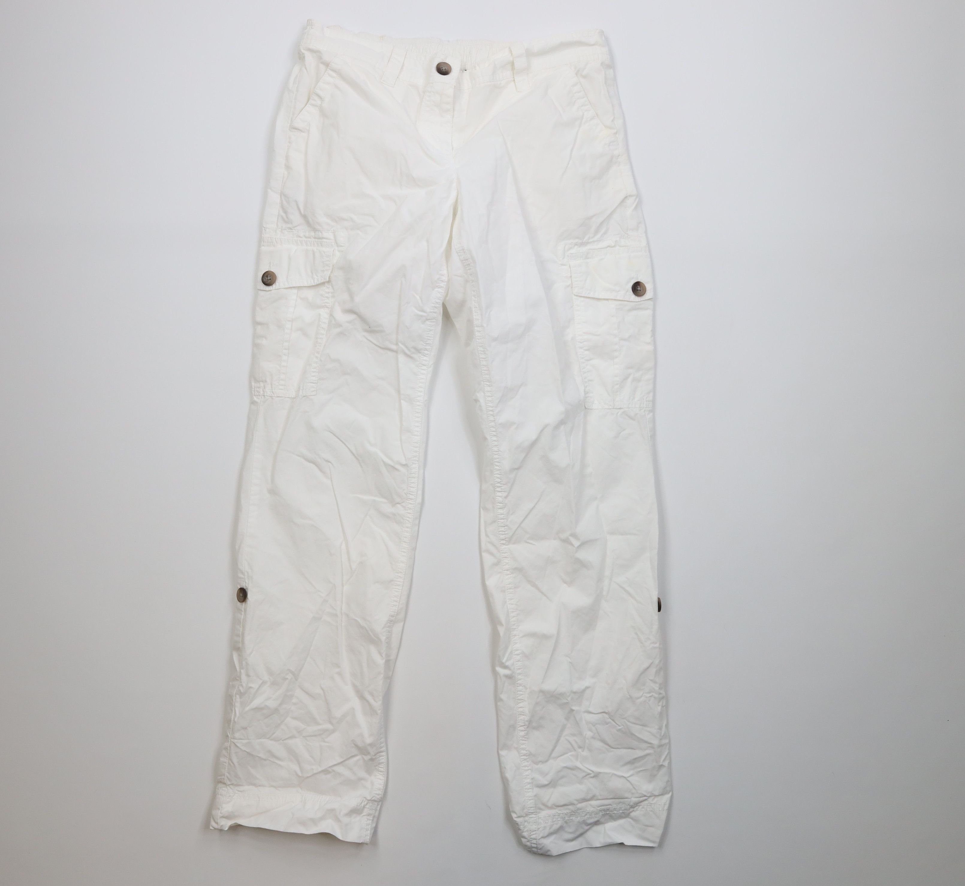 Lands' End Vintage Lands End Roll Cuff Cargo Pants White Cotton Size 32" / US 10 / IT 46 - 1 Thumbnail