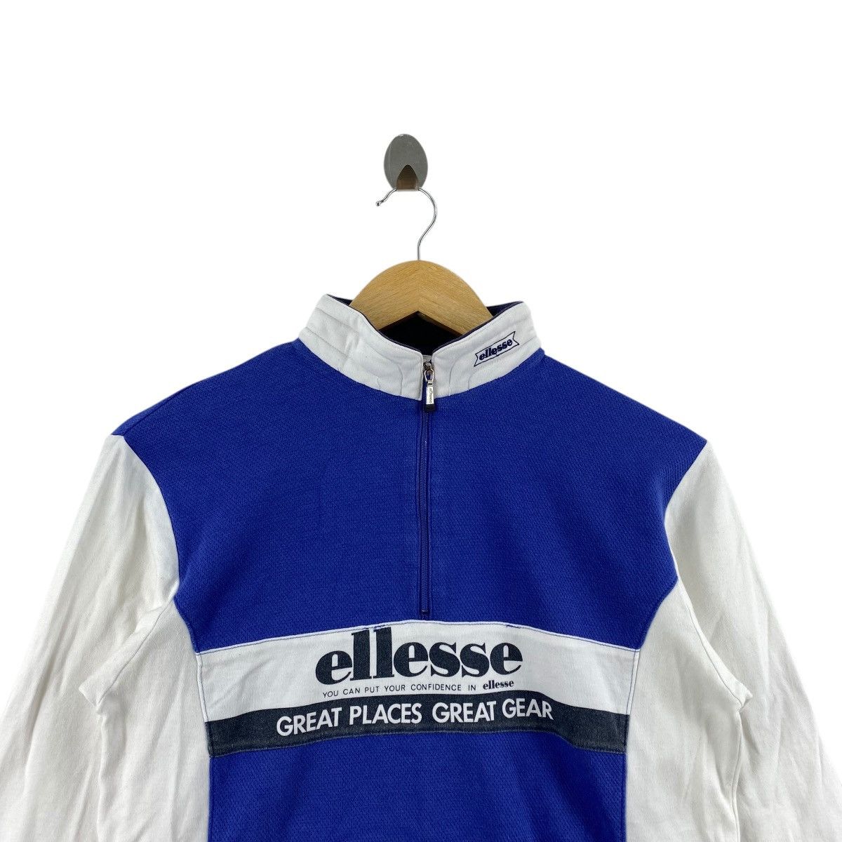 Ellesse × Vintage Vintage 90’ ELLESSE ITALIA x GOLDWIN Half Zipper Tee Shirt Size M / US 6-8 / IT 42-44 - 2 Thumbnail