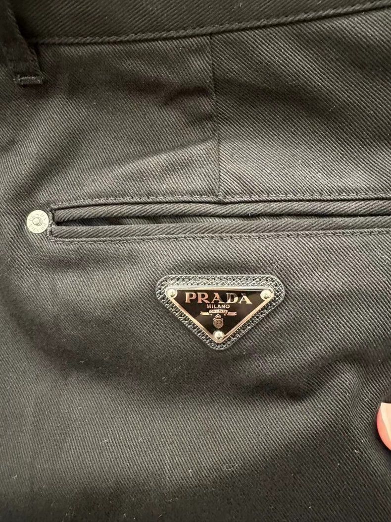 Prada New Prada Black Casual Pants with Triangle Logo -2505 Size US 44 / EU 60 - 3 Thumbnail