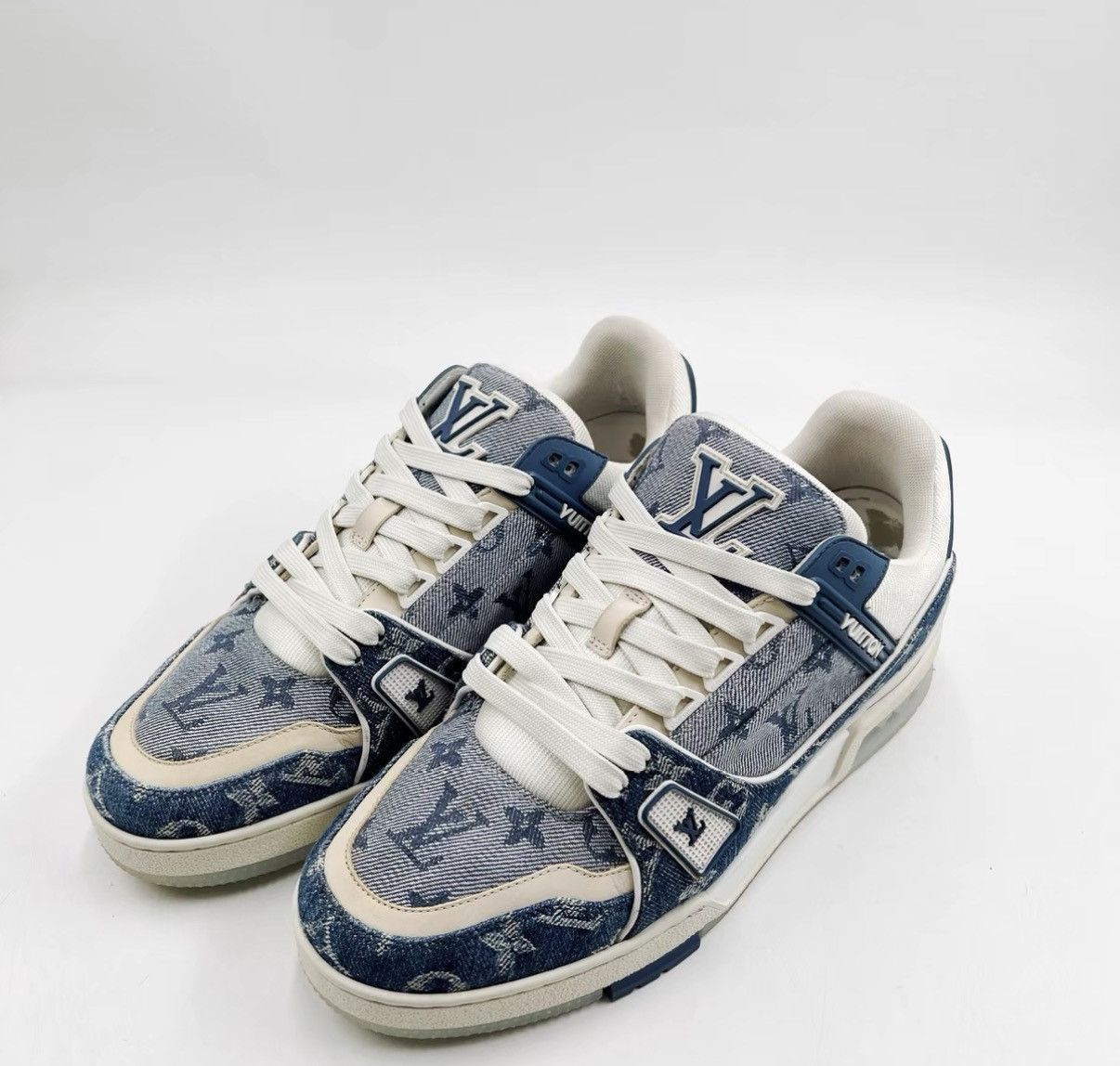 Louis Vuitton Blue Low-Top Sneakers with Pattern Size US 7.5 / EU 40-41 - 1 Thumbnail