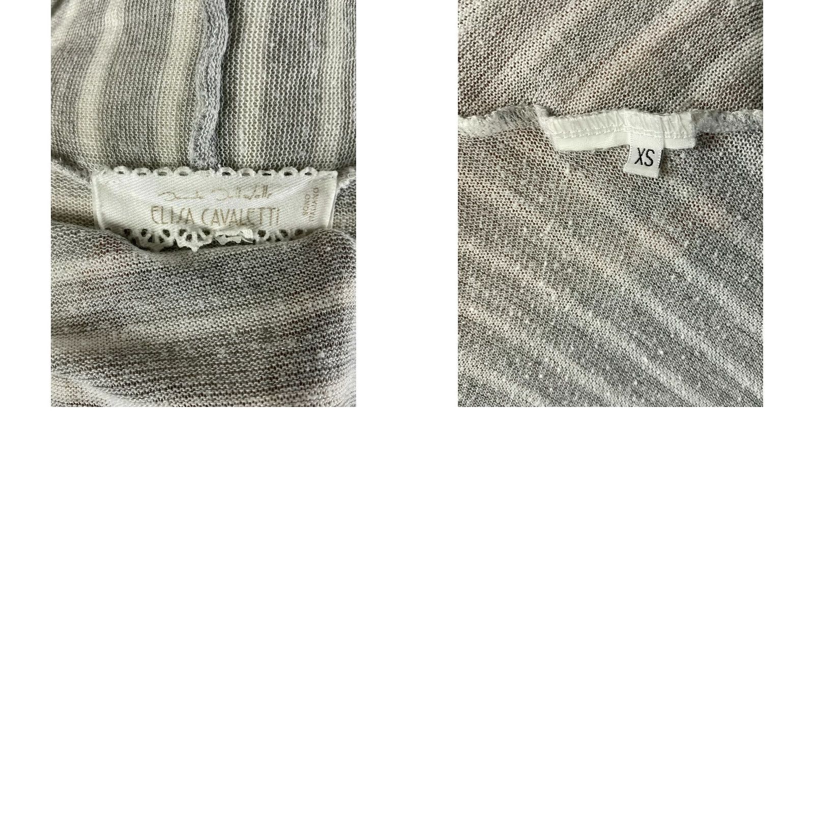 Vintage Elisa Cavaletti Sono Italiano Cardigan XS Womens Gray Open Front Cotton Blend Knit Sweater Size XS / US 0-2 / IT 36-38 - 8 Thumbnail