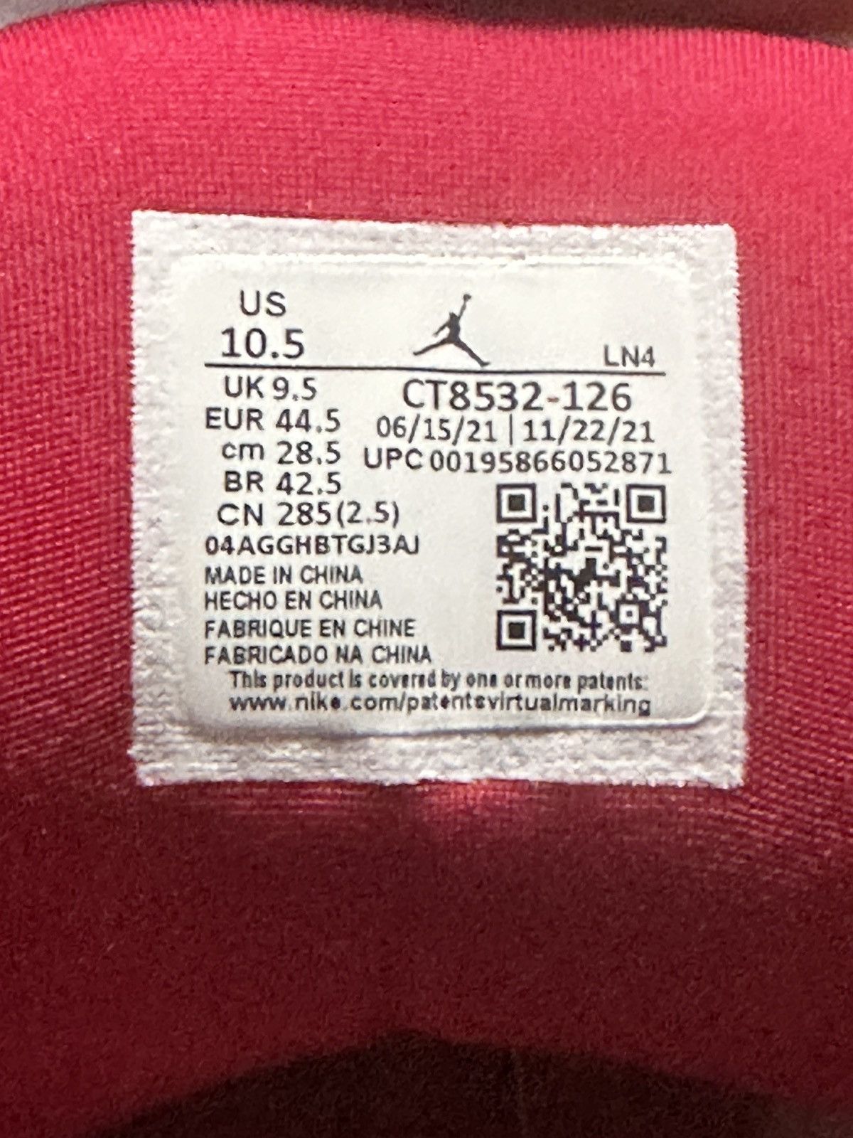 Jordan Brand × Nike Air Jordan Retro 3 Cardinal Size US 10.5 / EU 43-44 - 7 Thumbnail