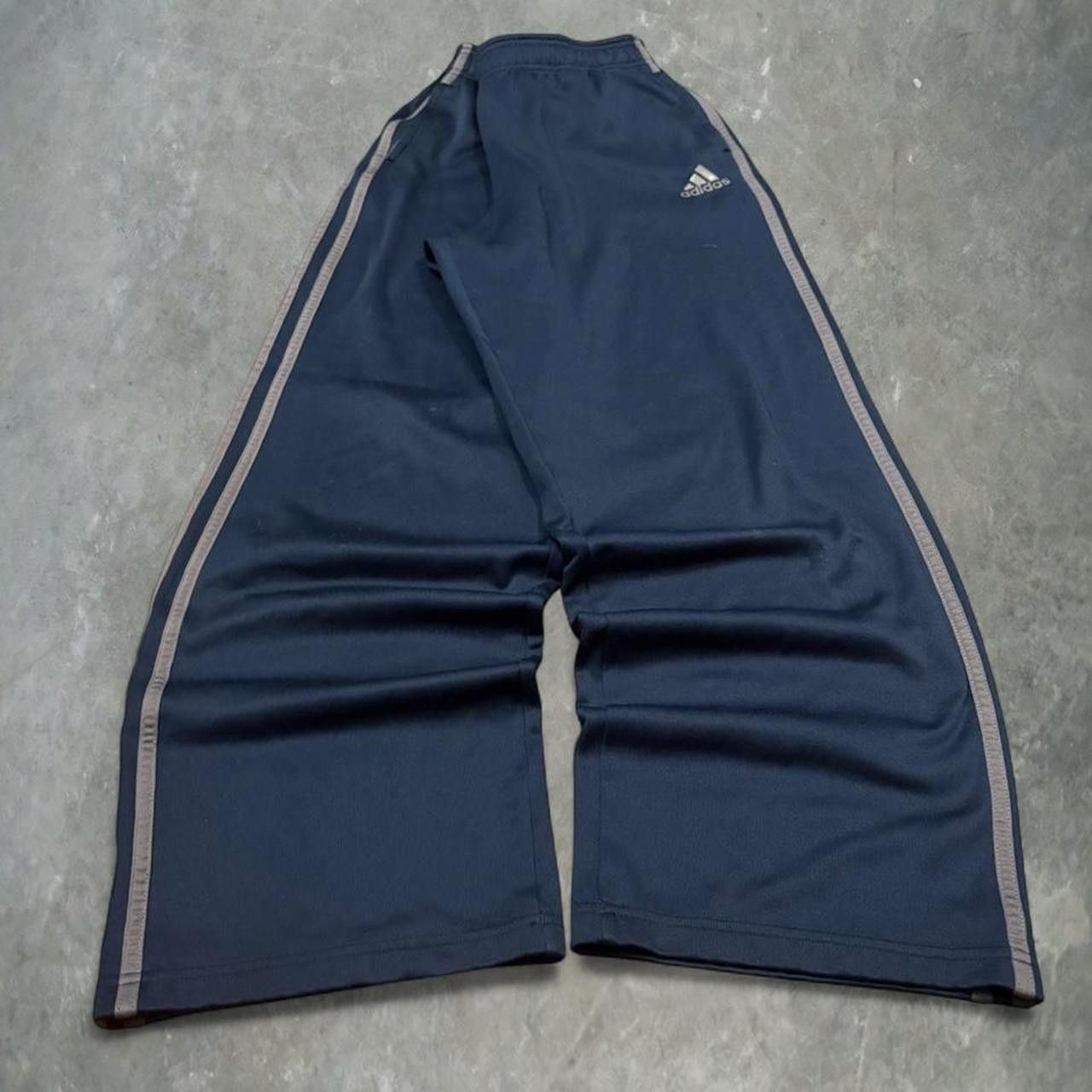 Adidas Crazy Vintage Y2K/2000s Baggy Adidas Navy Blue Striped Sweatpants! Size US 30 / EU 46 - 1 Thumbnail