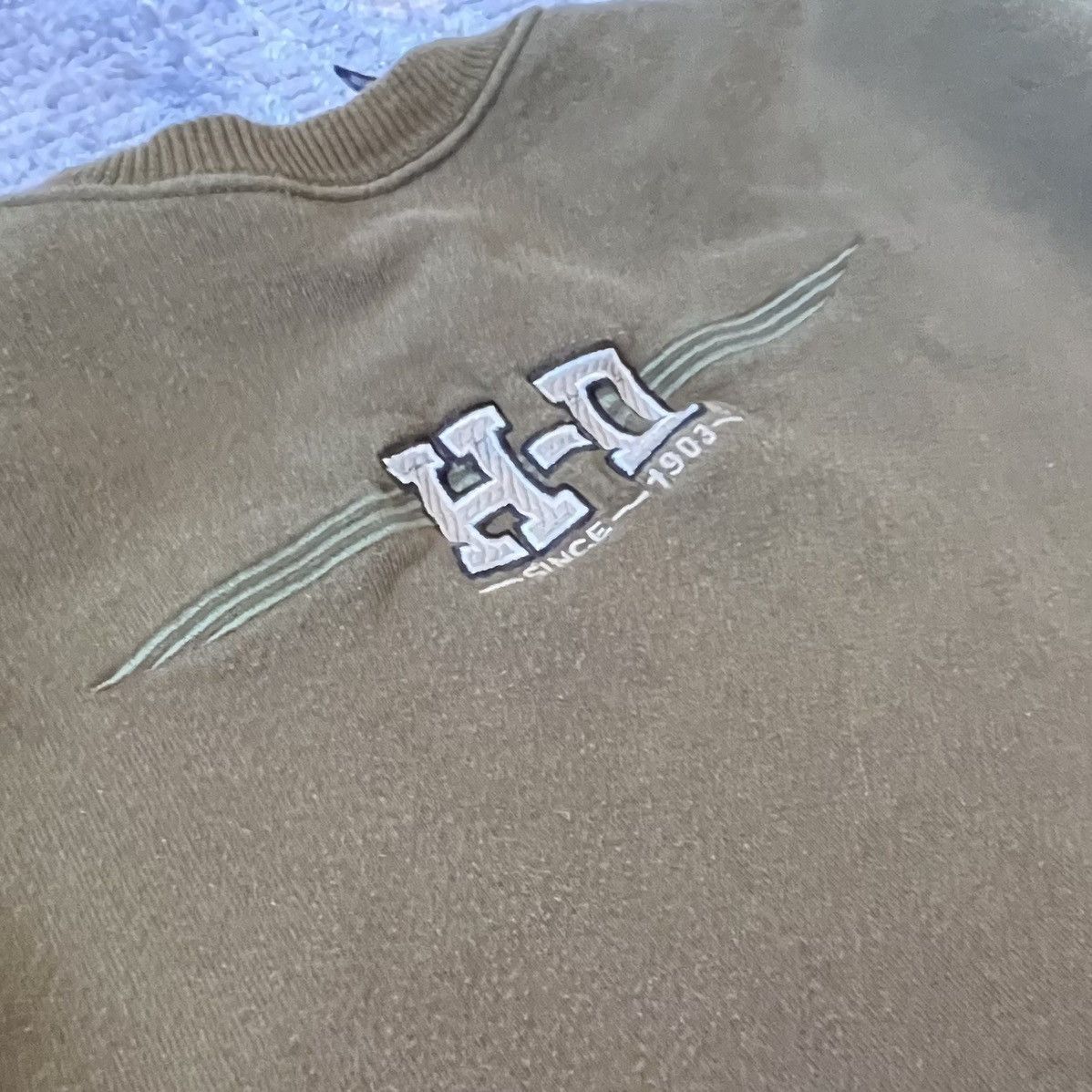 Harley Davidson × Vintage Vintage Brown/Olive Harley Davidson Crewneck Size XL / US 12-14 / IT 48-50 - 3 Thumbnail