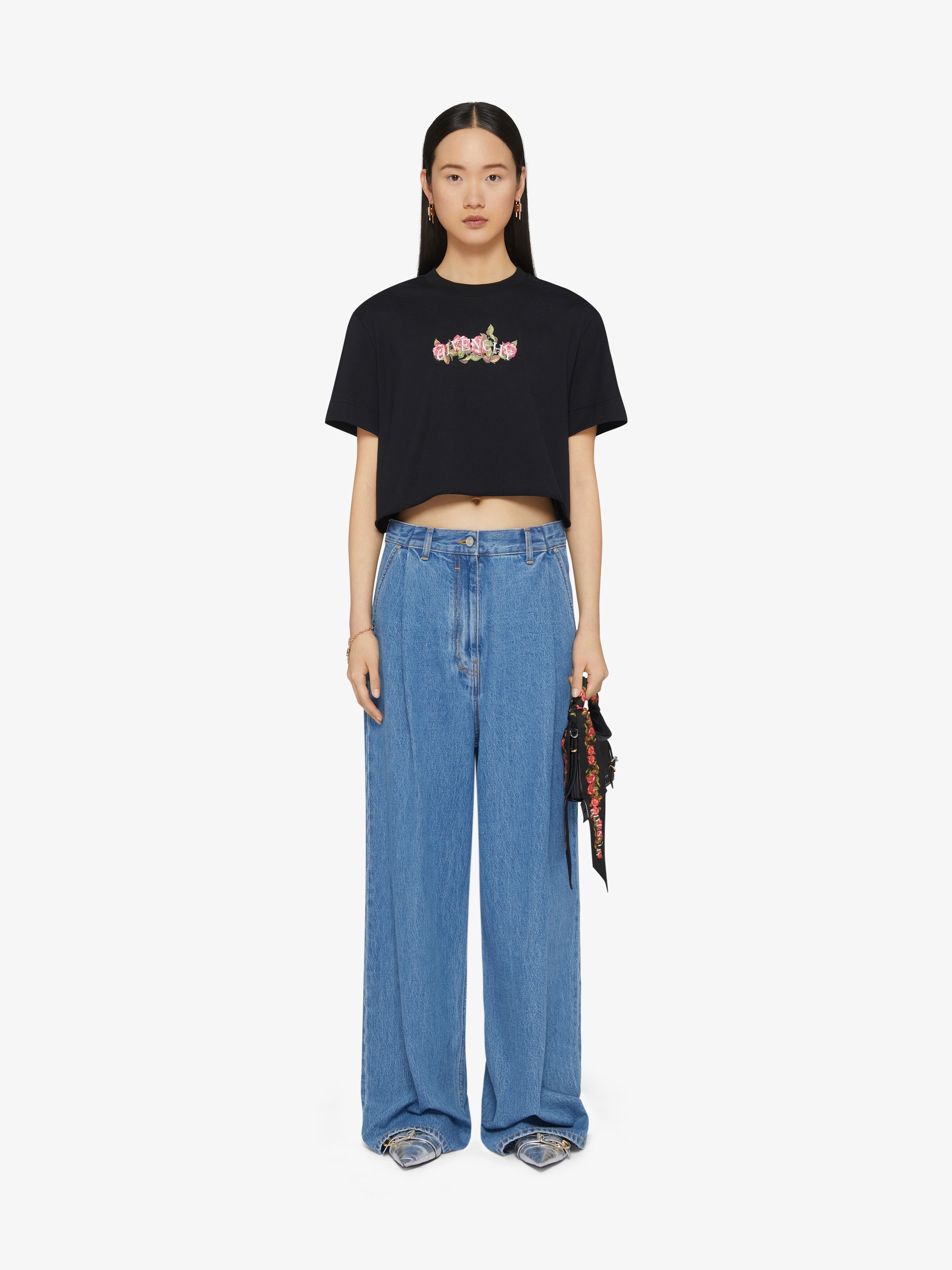 Givenchy o1w1db10825 Cropped Masculine T-Shirt in Black Size S / US 4 / IT 40 - 4 Thumbnail