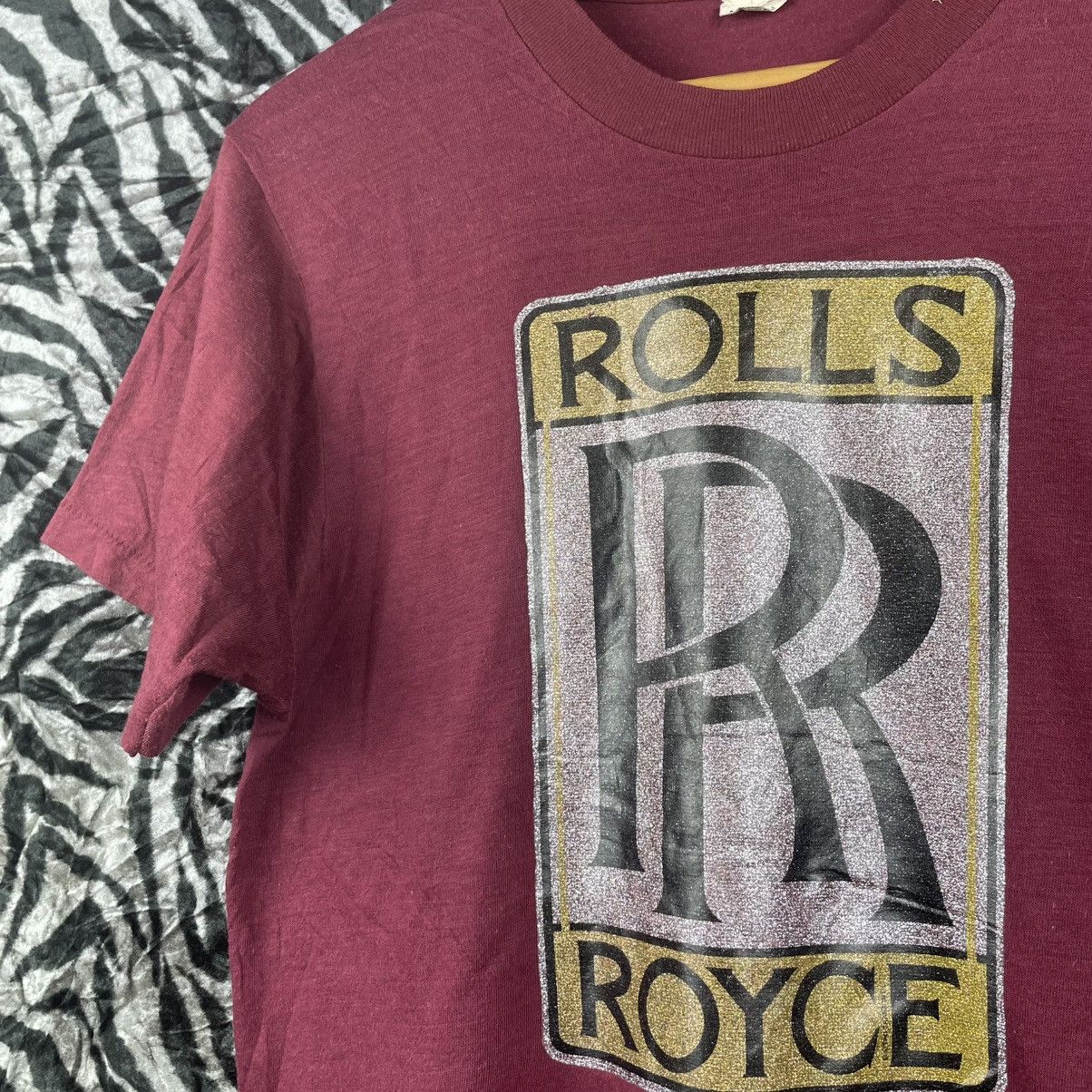 Vintage Vintage 80s Rolls Royce T-Shirt Glitter iron-on Size US M / EU 48-50 / 2 - 4 Thumbnail