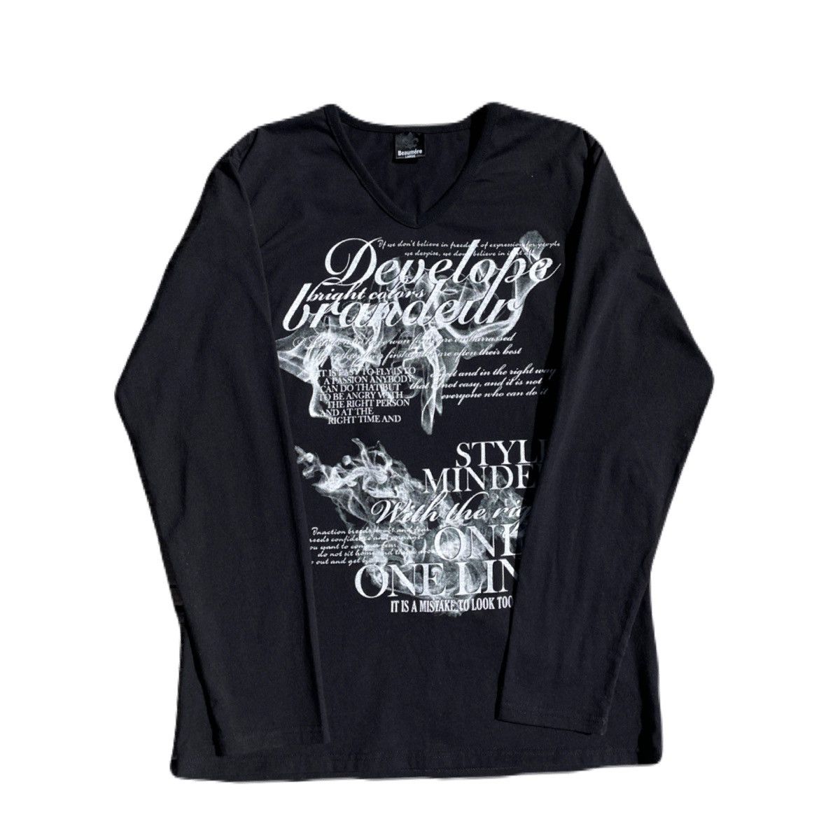 If Six Was Nine 2000s Japanese archive Vkei Poem V-neck Long Sleeve Tee Size US M / EU 48-50 / 2 - 2 Thumbnail