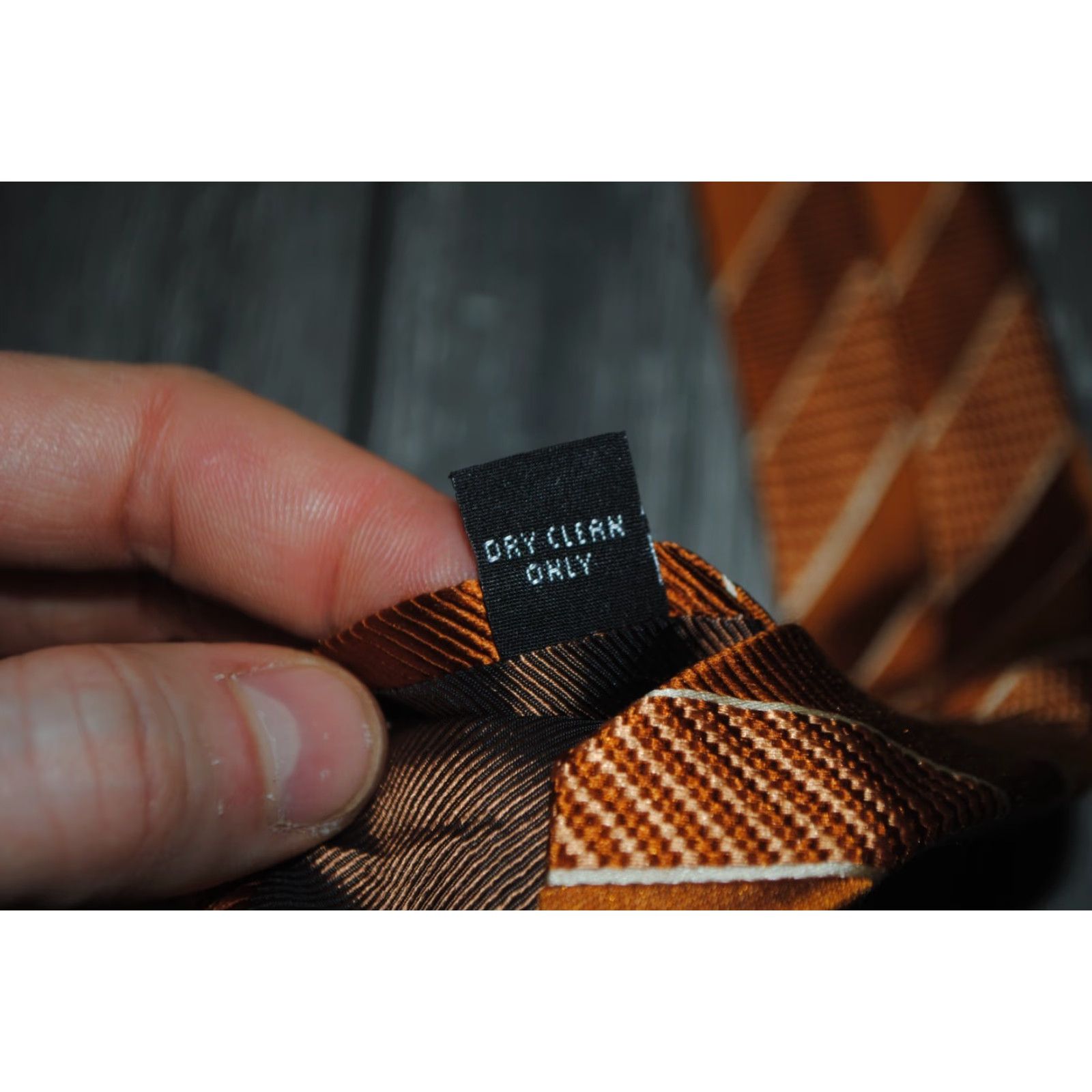 Vintage LUIGI BORRELLI NAPOLI MENS SILK NECKTIE ITALY LUXURY BROWN STRIPED Size ONE SIZE - 4 Thumbnail