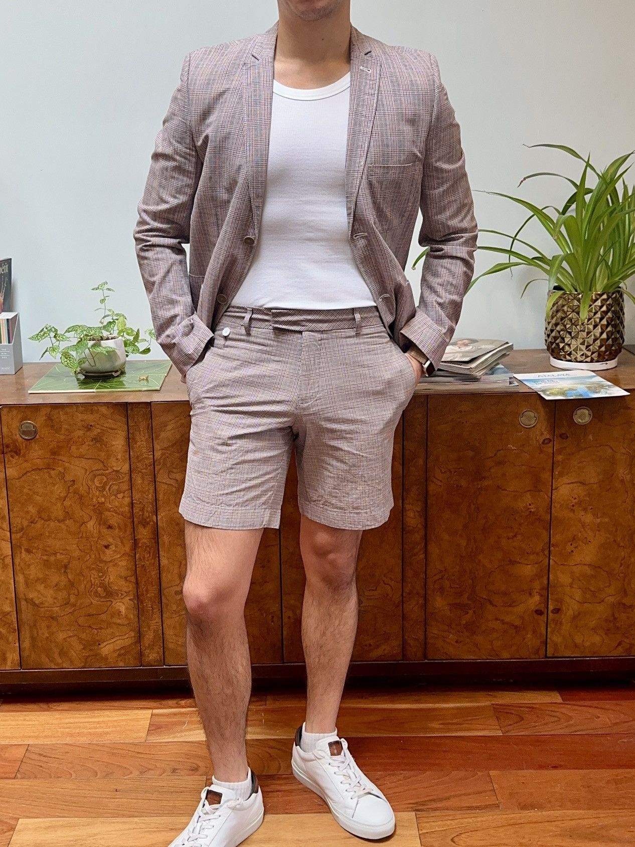 Topman Americana Plaid Short Suit SET Size 38R - 1 Thumbnail