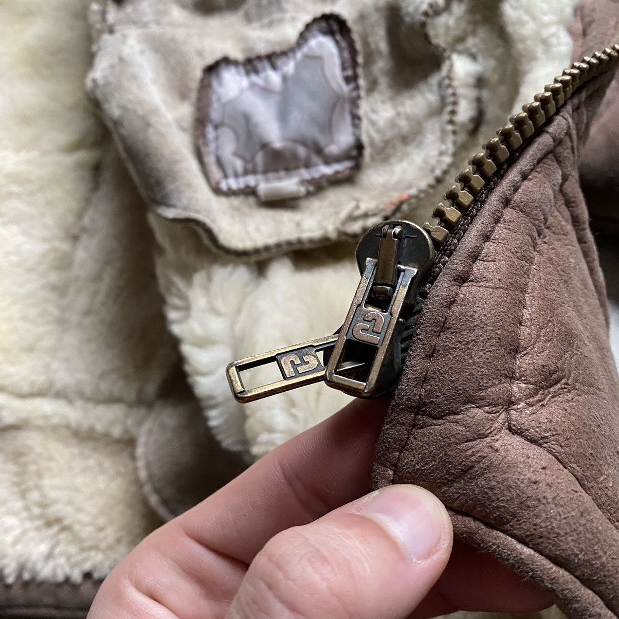 Leather RARE ISLAND REPUBLIC 90s HEAVY LEATHER SHERPA AVIATOR JACKET Size US L / EU 52-54 / 3 - 13 Thumbnail