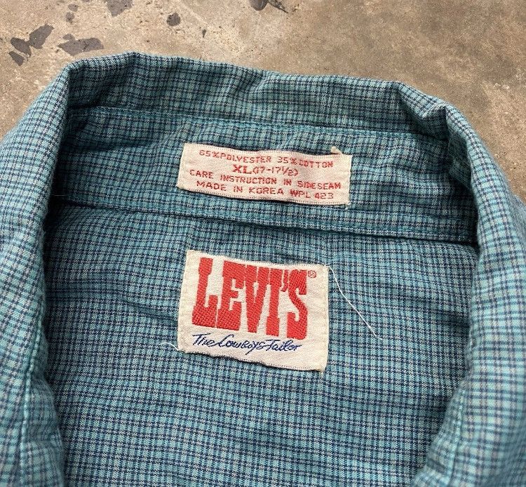 Levi's × Vintage 70s 80s Levi’s Pearl Snap Western Shirt Plaid Blue Cowboy Size US XL / EU 56 / 4 - 3 Thumbnail
