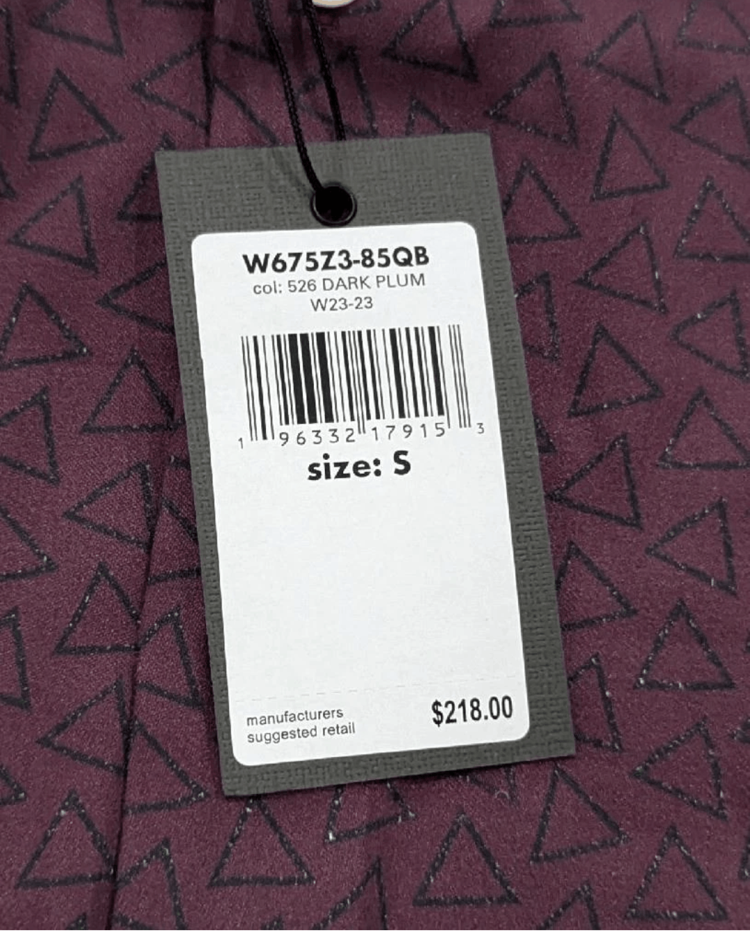 John Varvatos John Varvatos Ross Geometric Button Up Shirt Dark Plum Small Size US S / EU 44-46 / 1 - 6 Thumbnail