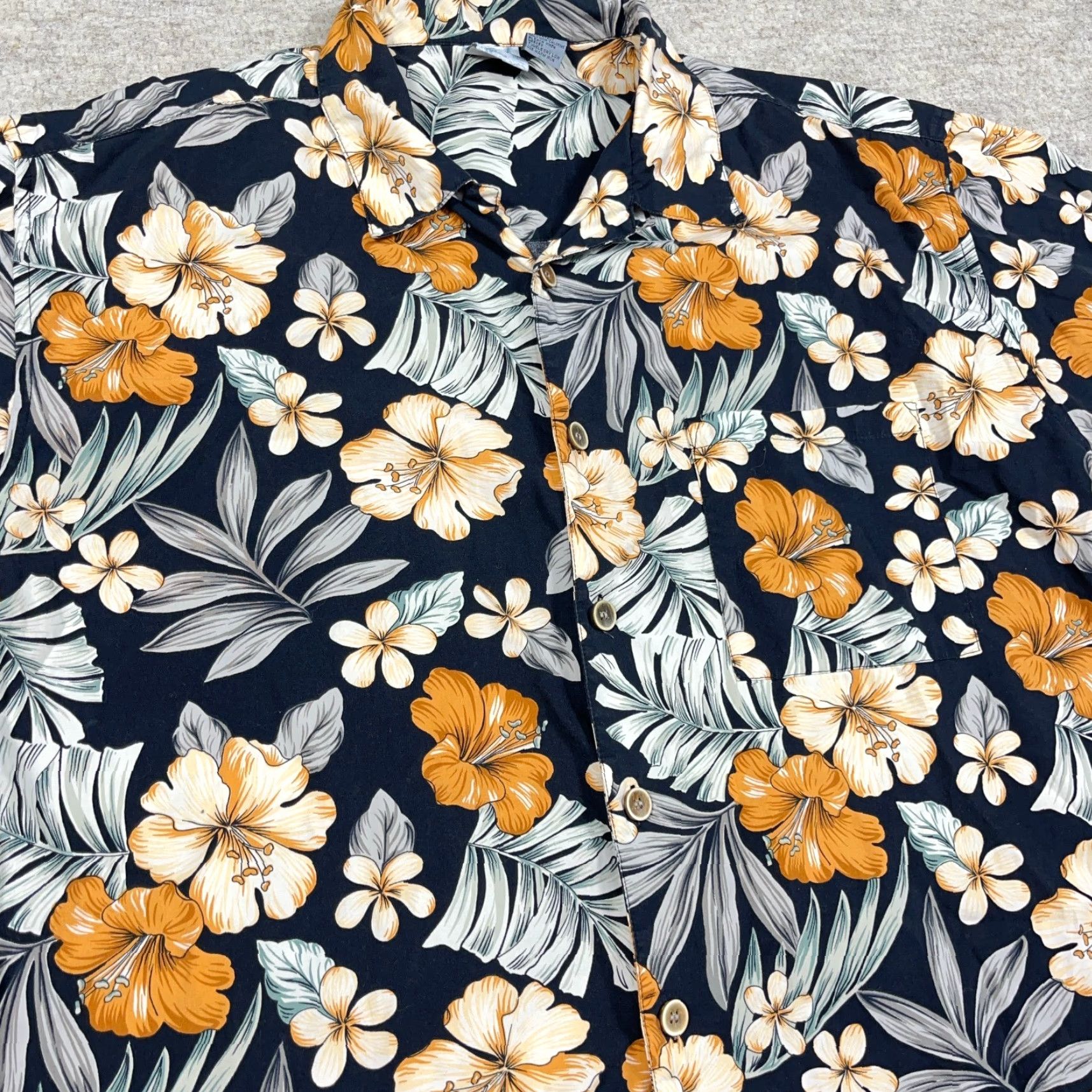 Ocean Pacific VINTAGE Ocean Pacific Shirt Men XL Black Floral Button Up Hawaiian Beach Hula Size US XL / EU 56 / 4 - 3 Thumbnail