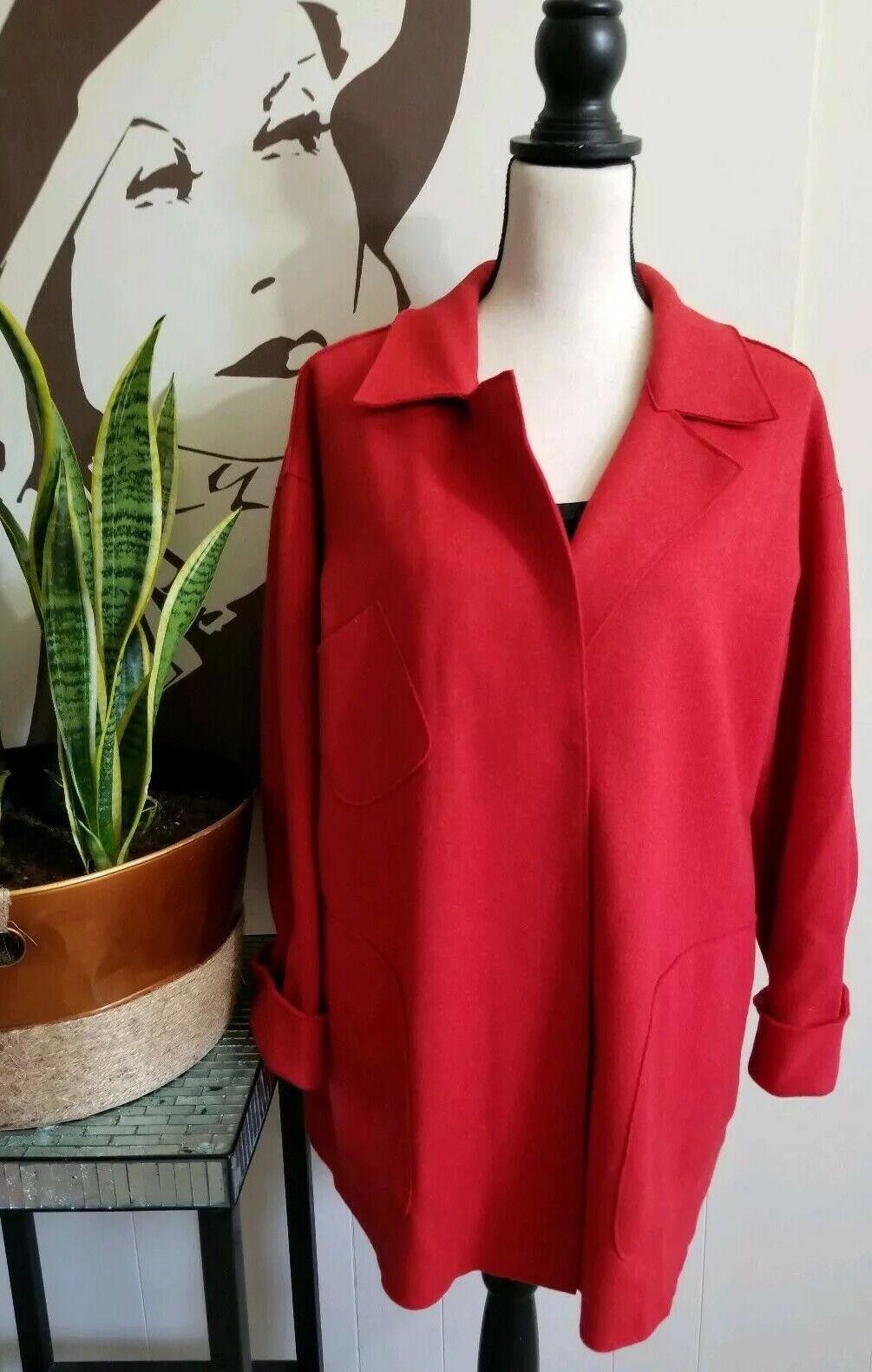 Designer Gispa Virgin Wool Coat Sweater Extra Large Made In Italy Size L / US 10 / IT 46 - 1 Thumbnail