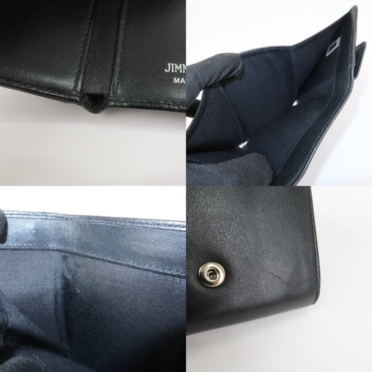 Jimmy Choo Jimmy Choo Studs Leather Tri-Fold Compact Wallet Black Size ONE SIZE - 7 Thumbnail