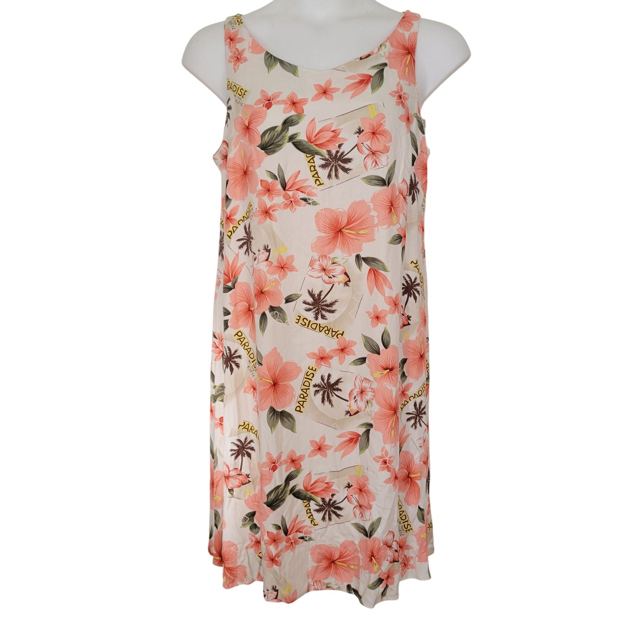Other Ho Aloha Tropical Floral Sleeveless Sheath Dress XL Rayon Ma Size XL / US 12-14 / IT 48-50 - 1 Thumbnail