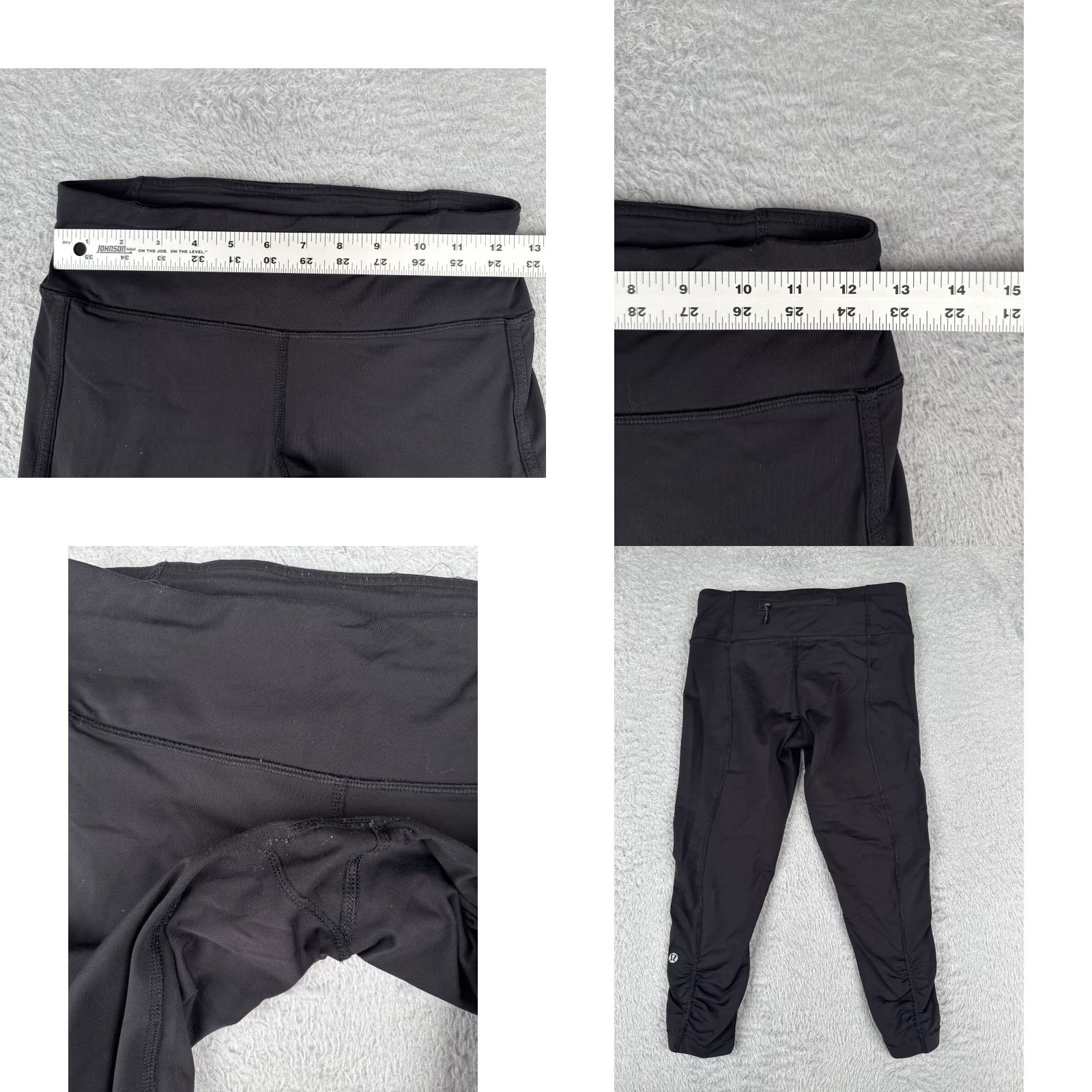 Lululemon Lululemon Pants Womens 4 Black Ruched Leg Zipper Pocket Gym Workout Fitness Activewear Women Pants Size 27" / US 4 / IT 40 - 8 Thumbnail