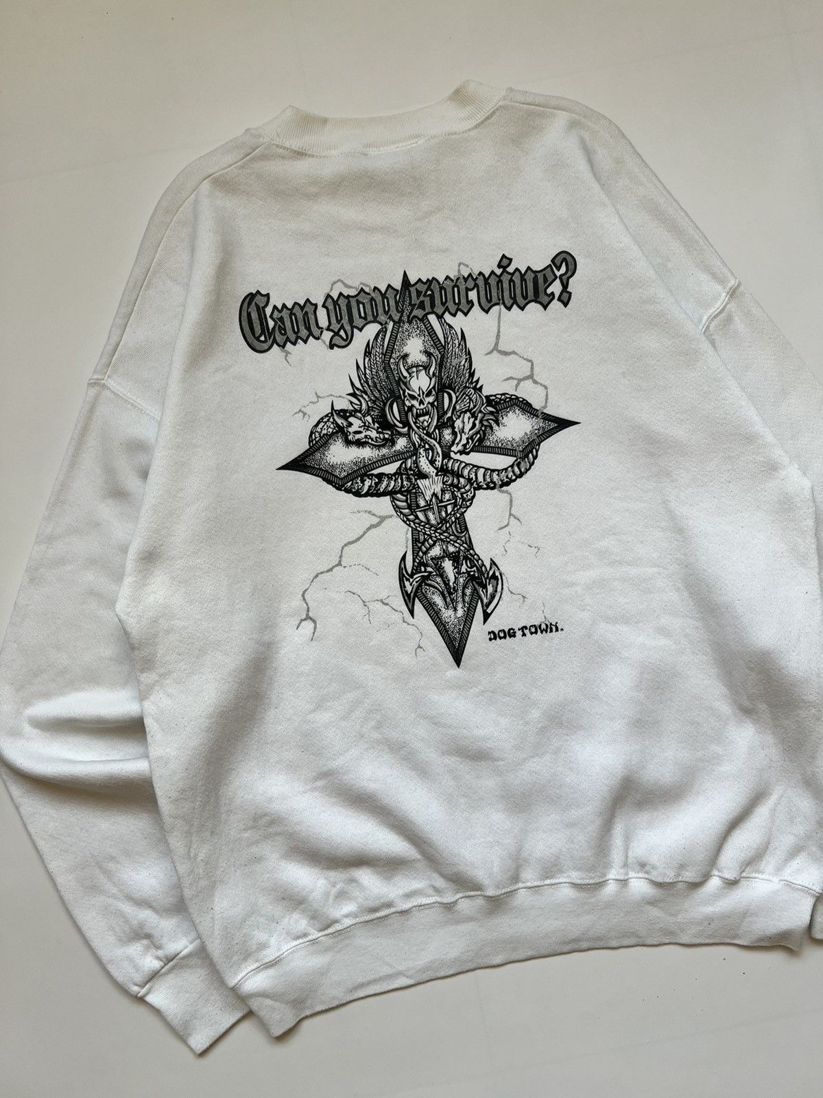Dogtown × Vintage 1990's Dogtown Skateboard Can You Survive Sweatshirt Size US L / EU 52-54 / 3 - 10 Thumbnail