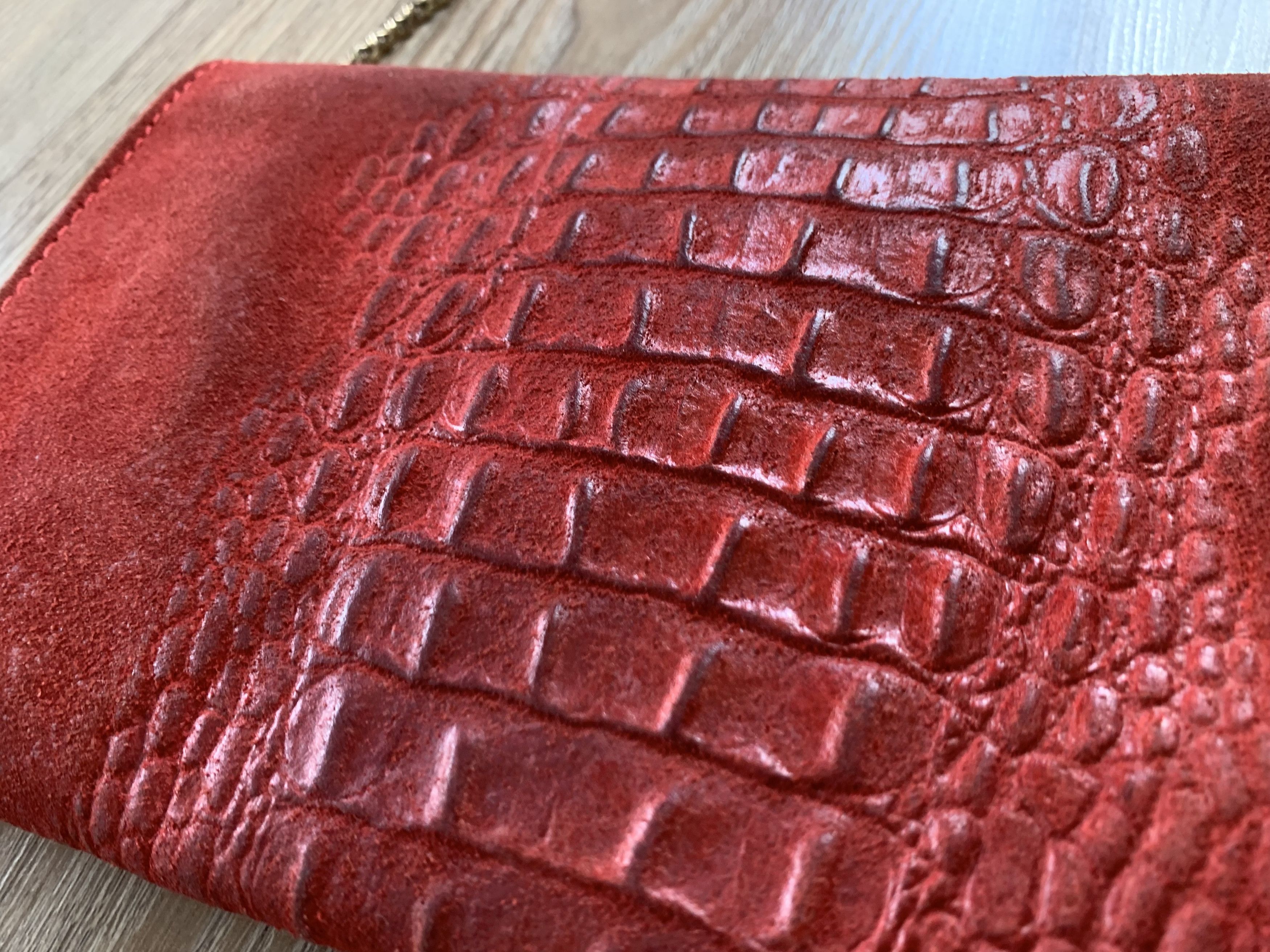 Designer Borse In Pelle Crocodile Genuine Leather Red Clutch Size ONE SIZE - 12 Thumbnail