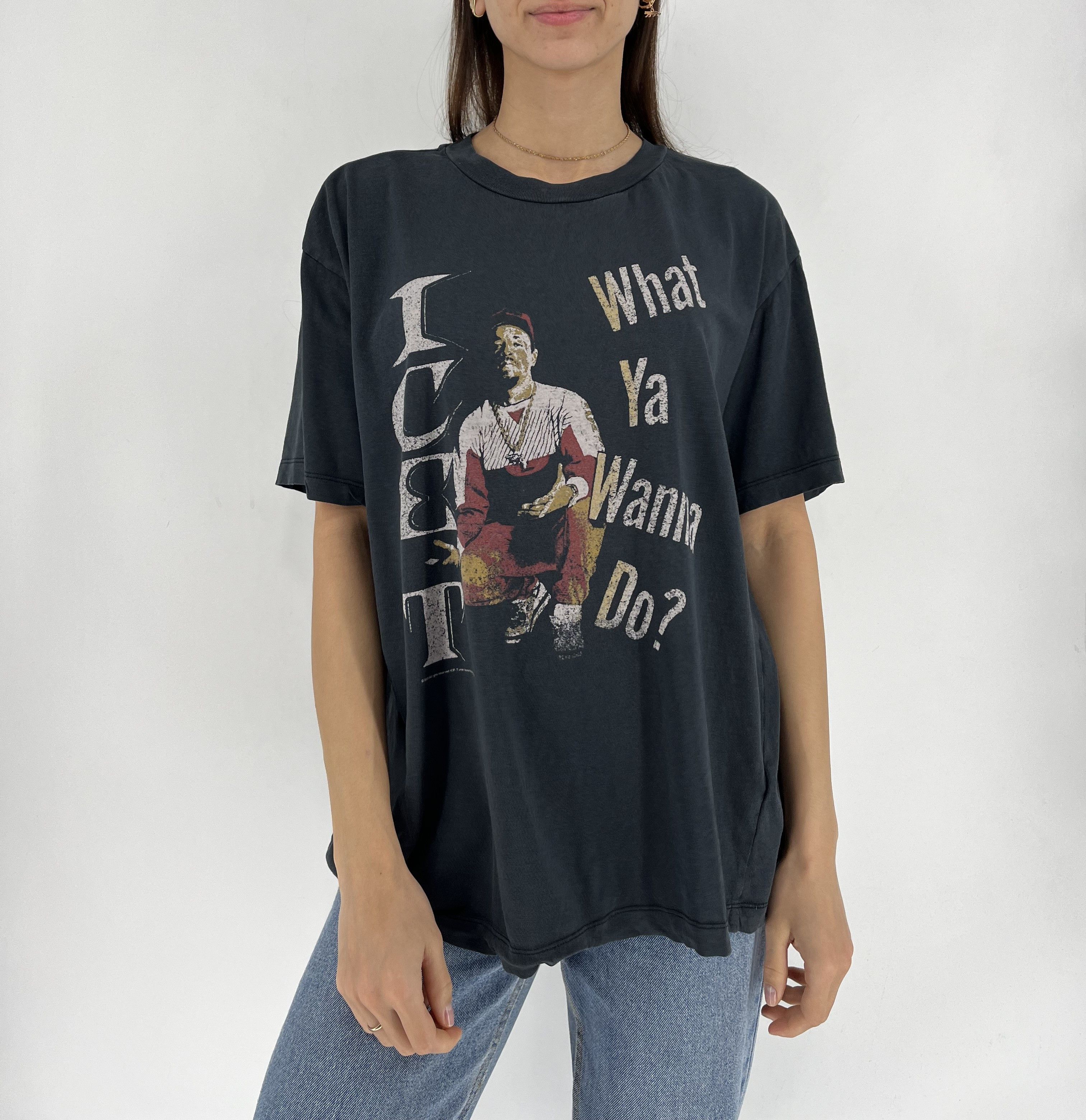 Band Tees × Vintage Topshop And Finally Ice T Gray Graphic Tee Short Sleeve Size L / US 10 / IT 46 - 2 Thumbnail