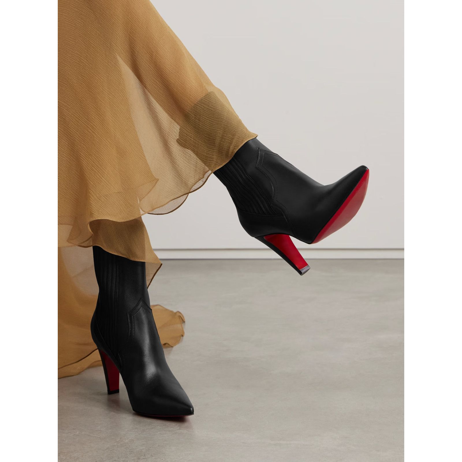 Christian Louboutin Christian Louboutin Santigag 85 Black Leather Ankle Boot 39 Size US 8 / IT 38 - 3 Thumbnail
