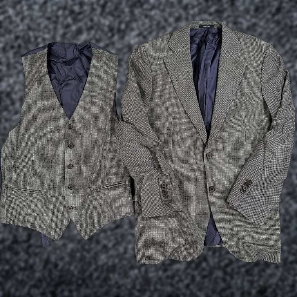 Suitsupply Suitsupply Lazio Blazer Vest Zignone Mens 38 Gray Wool 2 Piece Set Slim Fit Size 38R - 1 Thumbnail