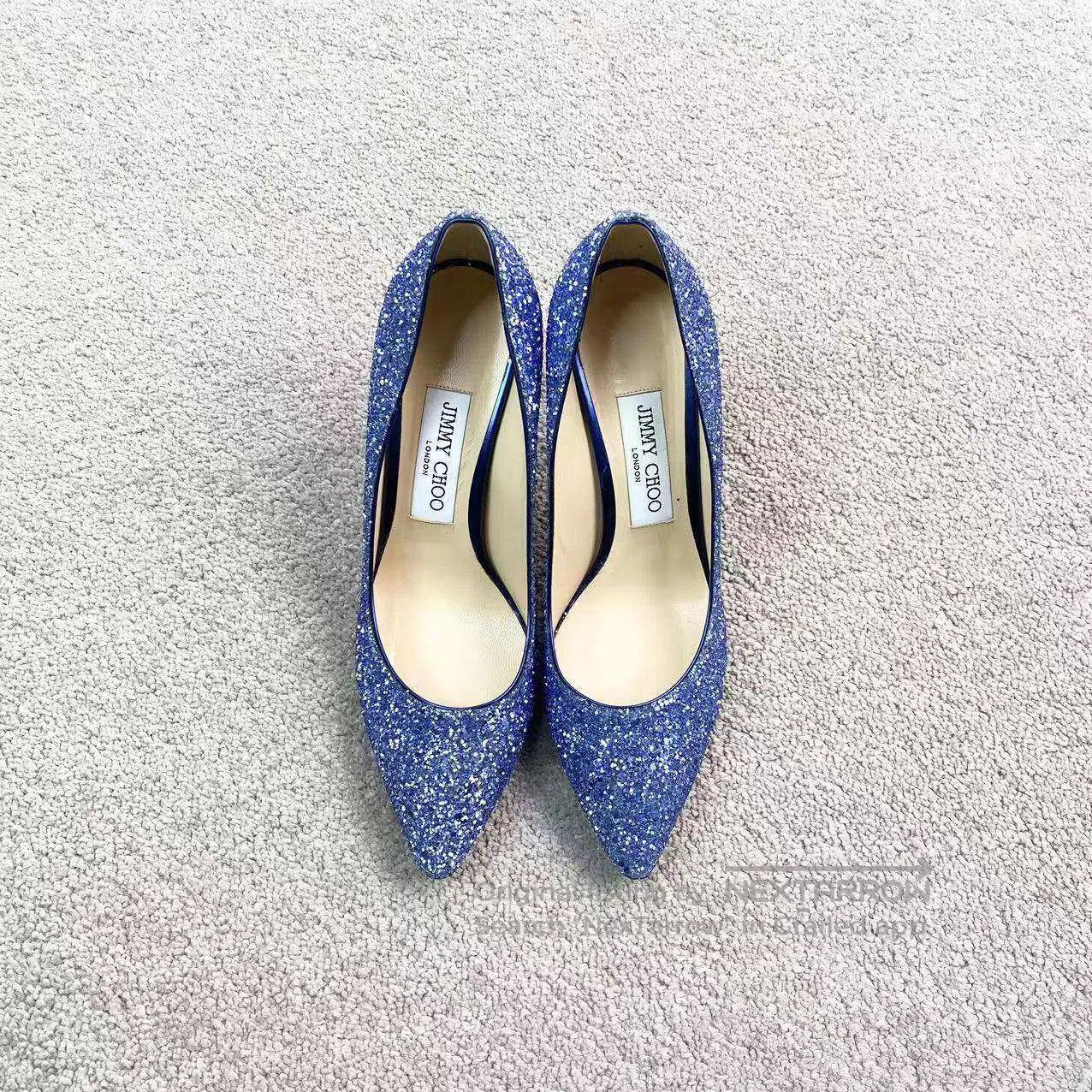Jimmy Choo Jimmy Choo Blue fine diamond heels| Size US 6.5 / IT 36.5 - 3 Thumbnail