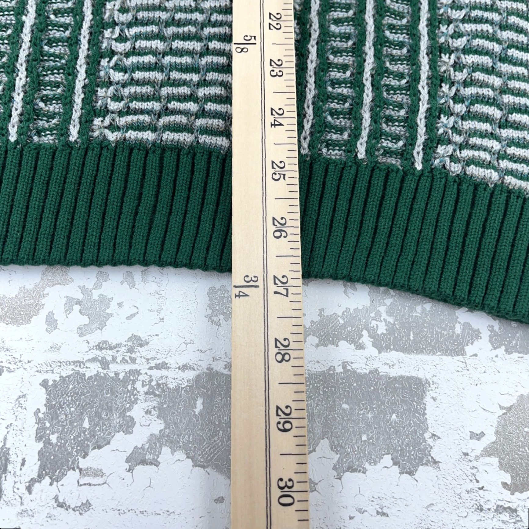 Vintage Vintage Cutter & Grant Sweater Men M Green Collared Knit Pullover Logo Embroidered Geometric All Seasons Heavyweight Knitwear Fallout? 90s? Size US M / EU 48-50 / 2 - 7 Thumbnail