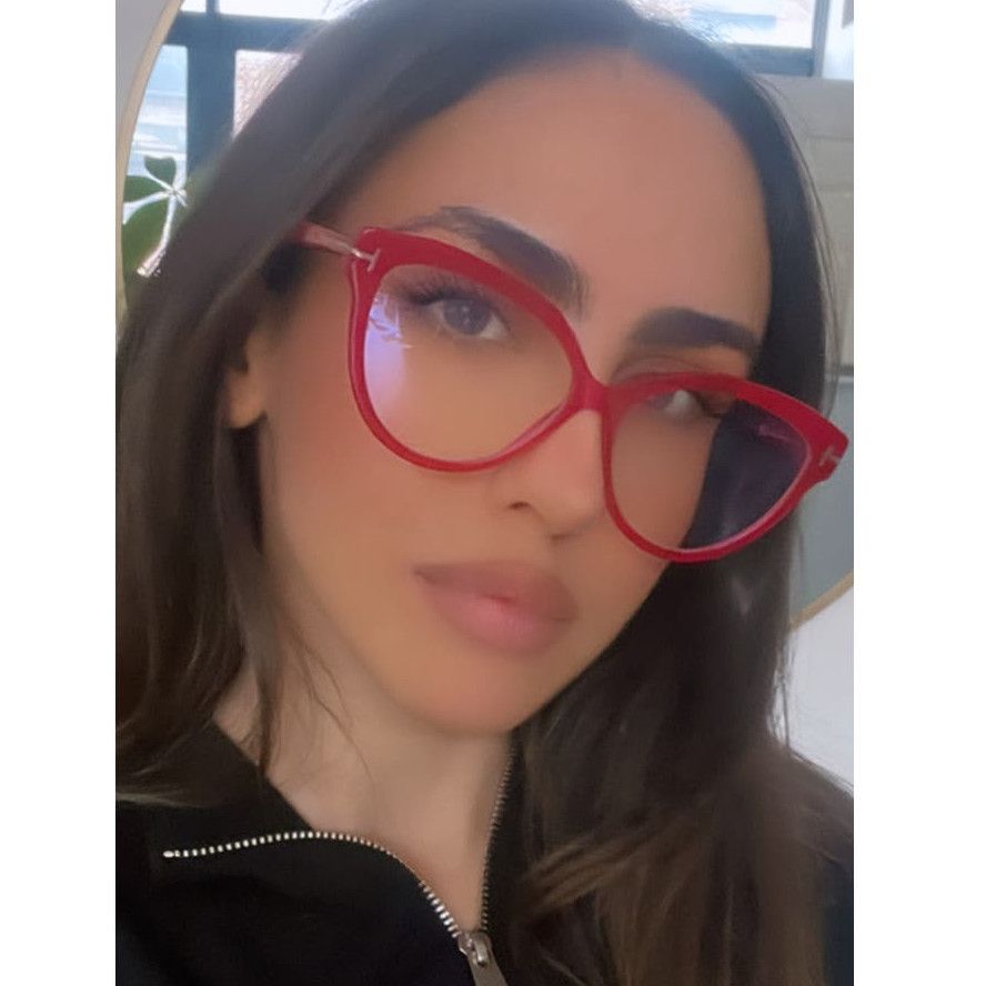 image of New Tom Ford Tf5763-B Red Bluelight Frames Sunglasses, Women's