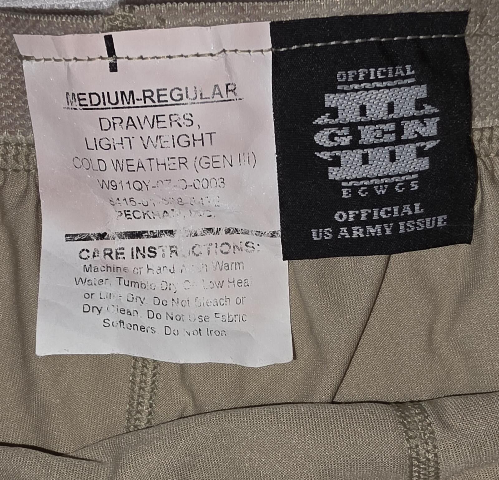Other M Regular Drawers Lightweight Cold Weather GEN III ECWCS Size ONE SIZE - 3 Thumbnail