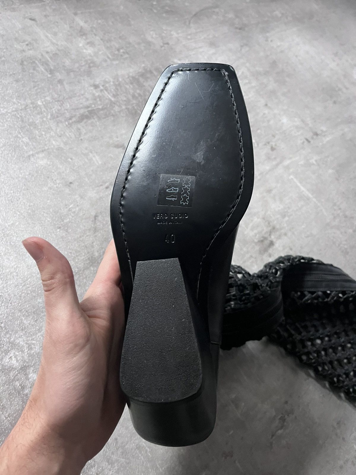 Ann Demeulemeester Ann Demeulemeester F/W 2019 Leather Net Boots Size US 10 / IT 40 - 23 Thumbnail