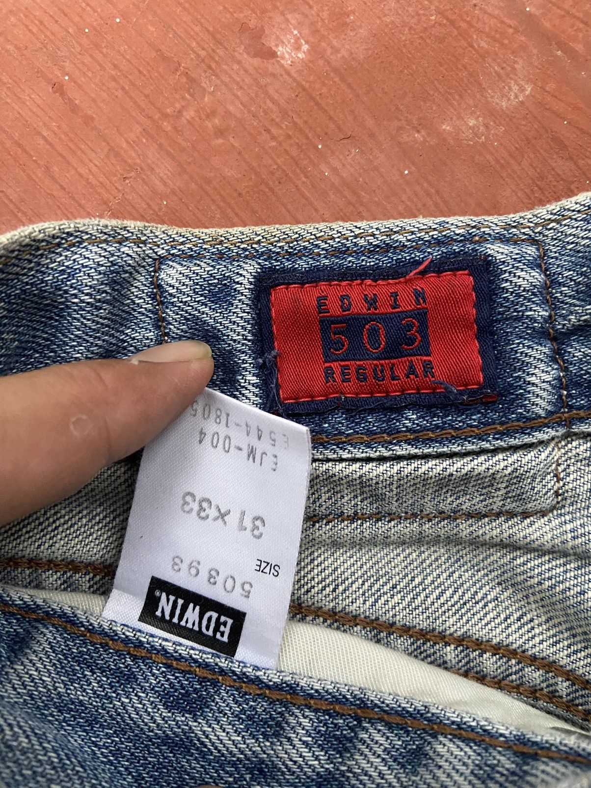 Edwin 🔥 Vintage Edwin jeans Distressed street fashion Size US 31 - 12 Thumbnail