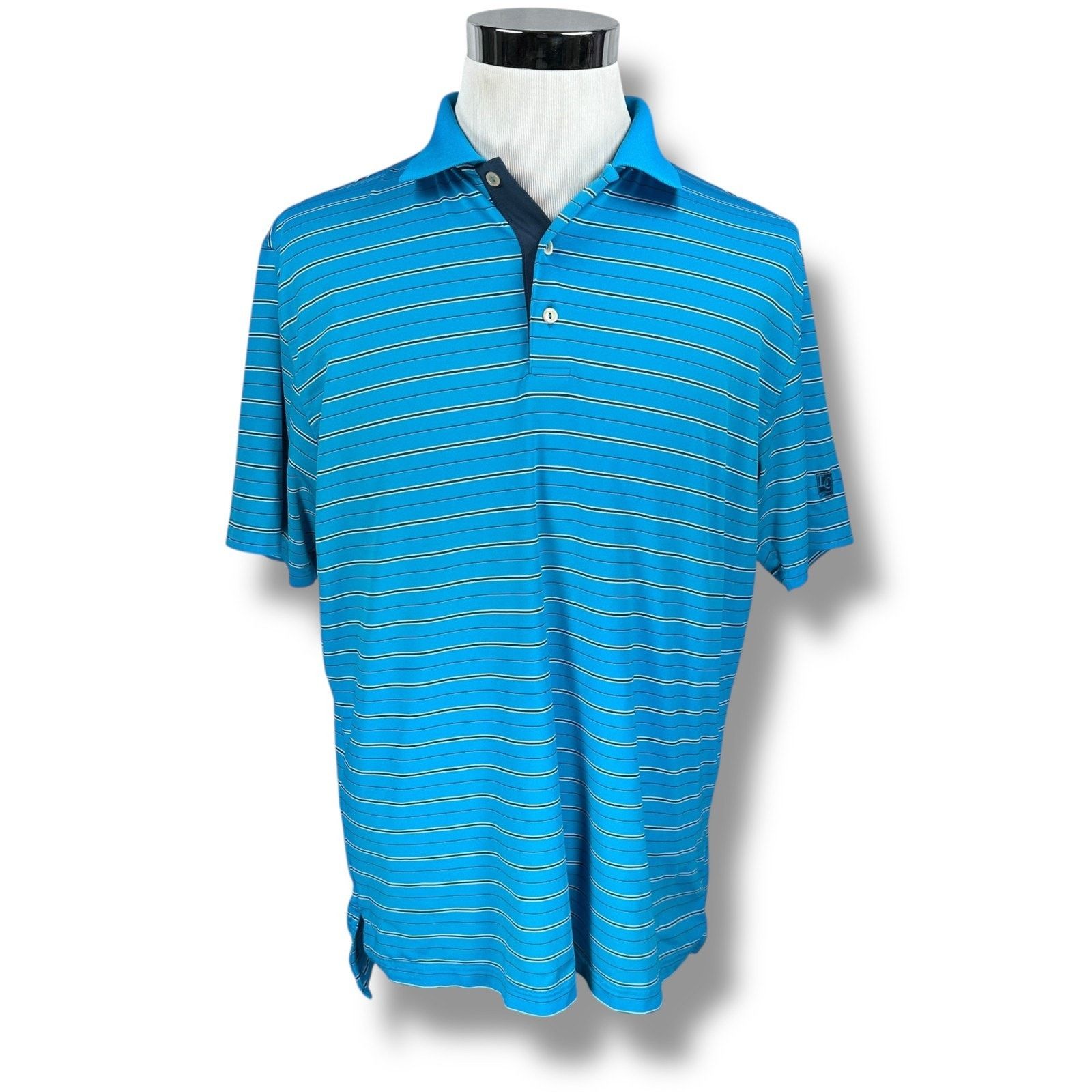 Peter Millar Peter Millar Summer Polo Shirt Men Large Blue Striped Golf Size US L / EU 52-54 / 3 - 1 Thumbnail