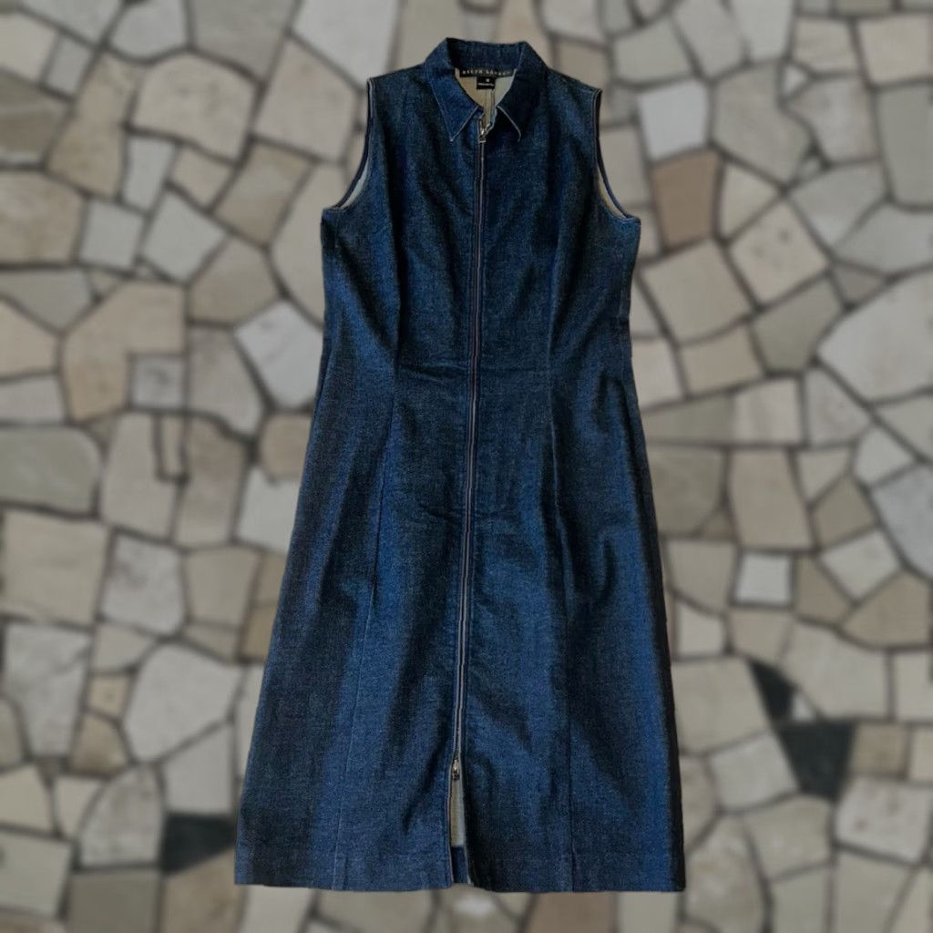 Ralph Lauren RALPH LAUREN Black Label Denim Sheath Dress Sleeveless Women’s 10 Size L / US 10 / IT 46 - 1 Thumbnail