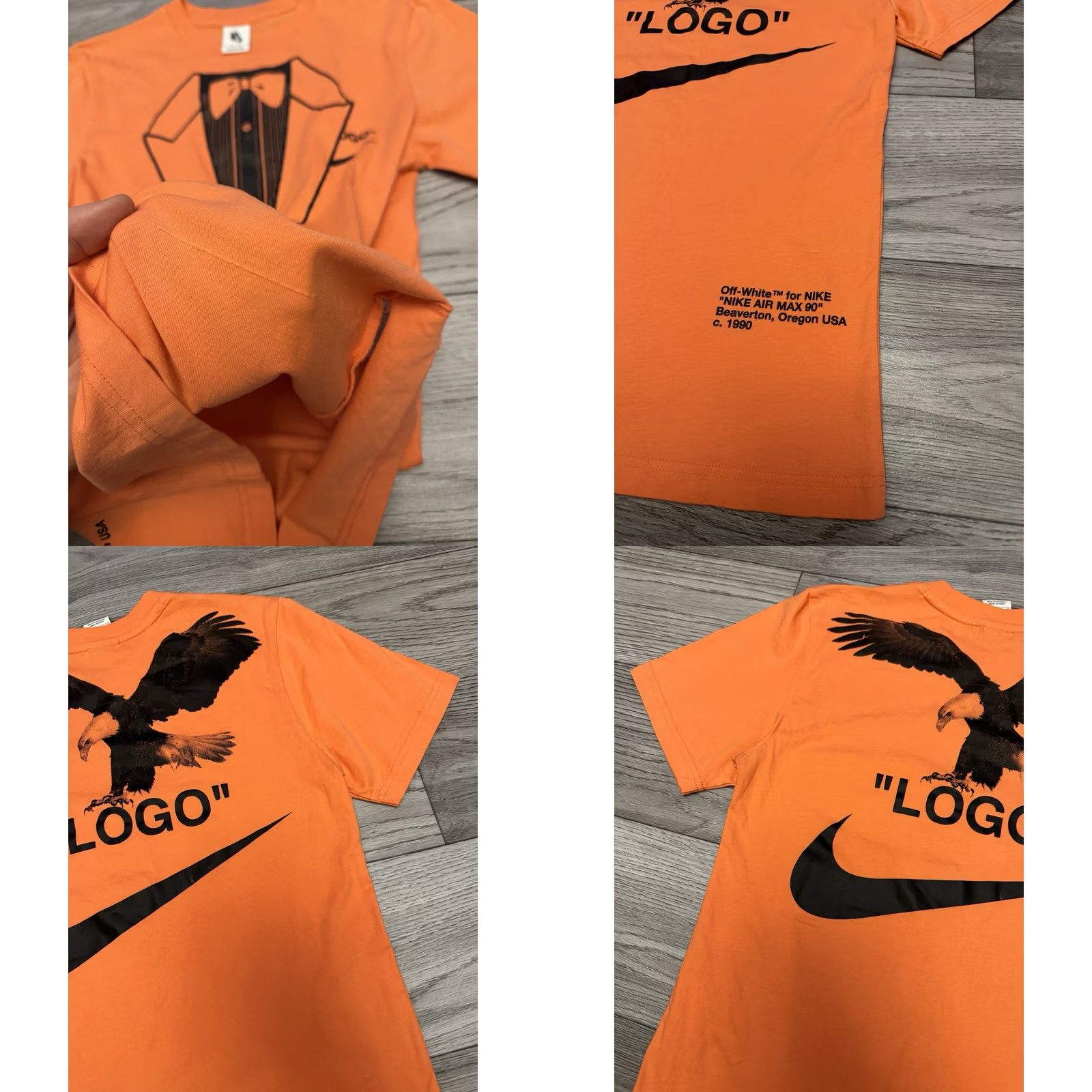 Nike VINTAGE Nike x Off-White NRG A6 T-Shirt 'Wild Mango' XS Men's Orange NRG A6 T-Shirt Off-White Nike XS Mens Size US XS / EU 42 / 0 - 8 Thumbnail