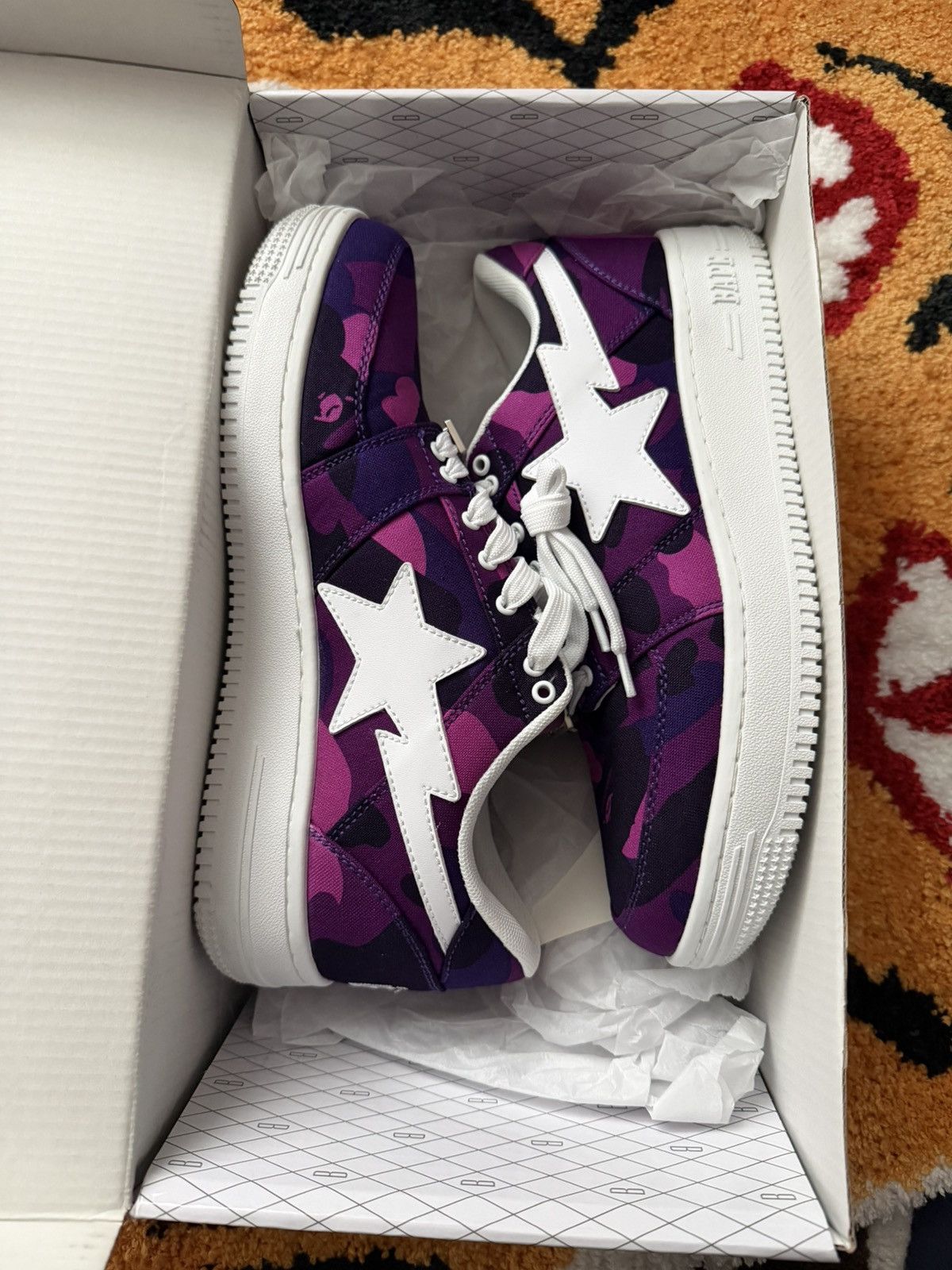 Bape Bape Sta Purple Camo Canvas Size 9.5 worn once. Size US 9.5 / EU 42-43 - 7 Thumbnail