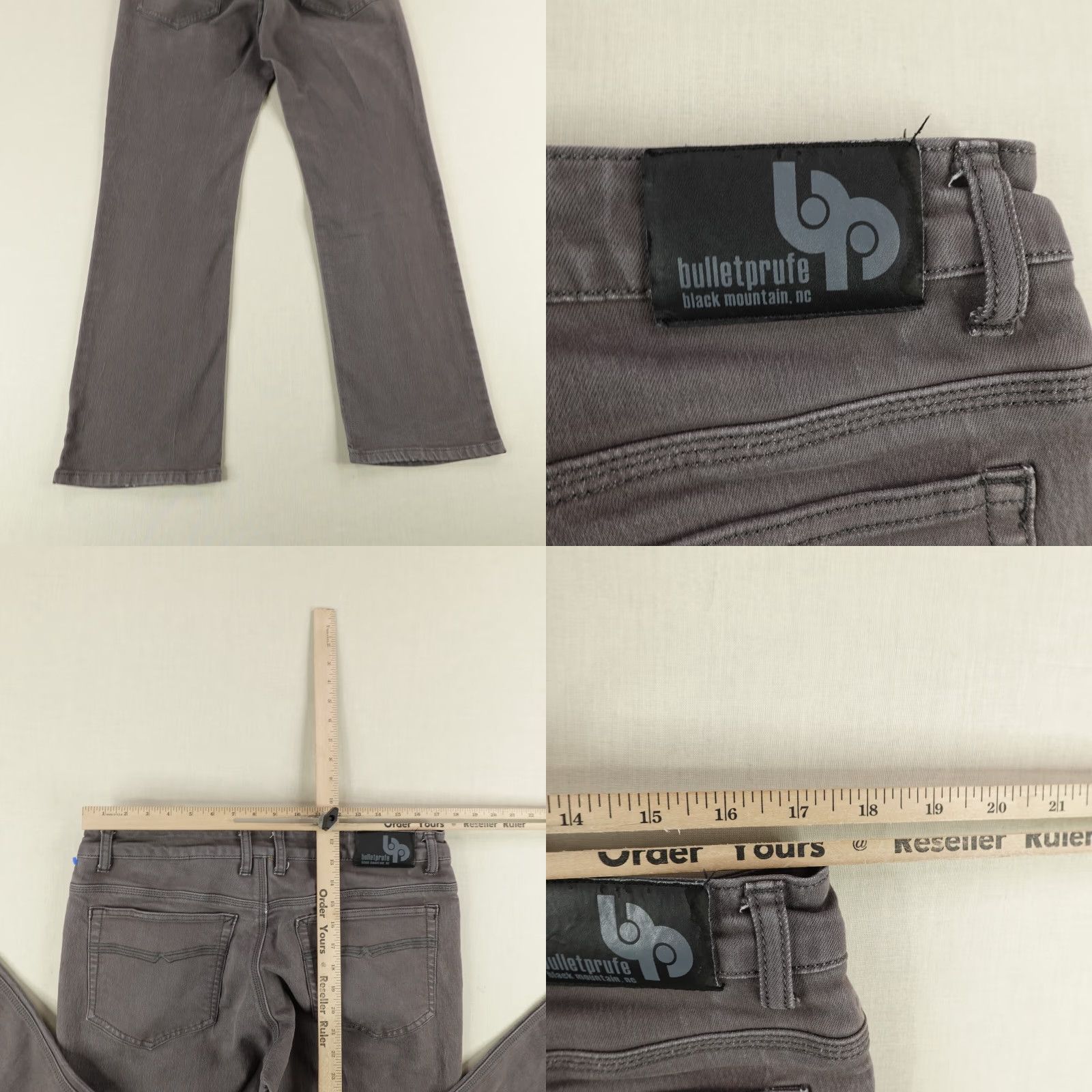Vintage VINTAGE Bulletprufe Jeans Mens Jeans Bootcut 34x34 Gray Denim Cotton Blend Regular 32 Inseam Mens Size US 35 - 8 Thumbnail