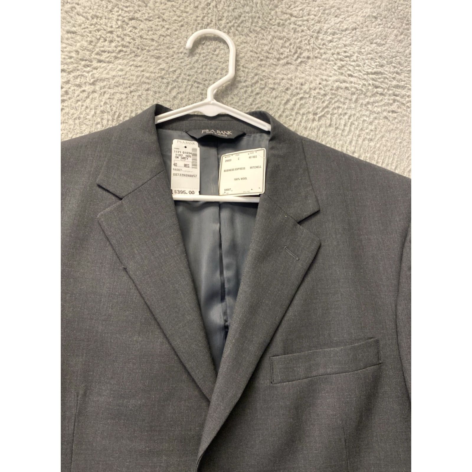 Banana Republic Banana Republic Blazer Sport Coat Gray Slim Fit Wool Notch Lapel Single-Breasted 40 Regular Men Size 40R - 2 Thumbnail