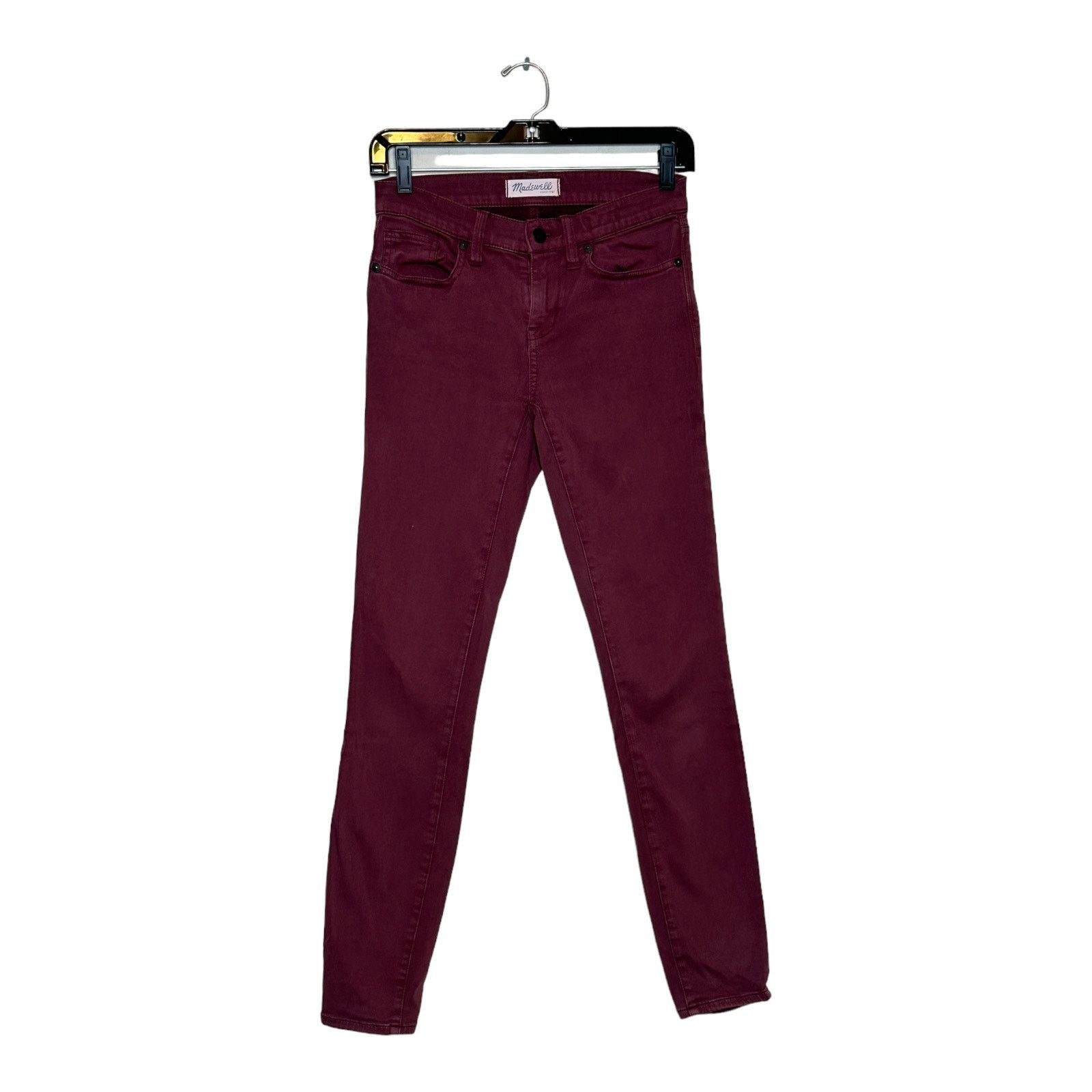 Madewell Madewell burgundy skinny skinny stretch jeans size 25 - 0 Size 25" / US 0 / IT 36 - 1 Thumbnail