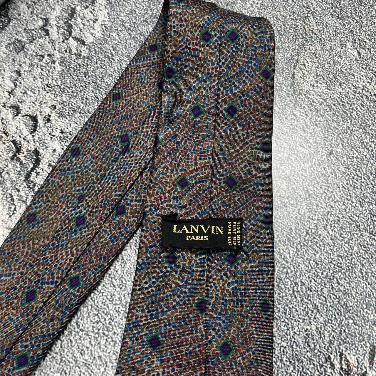 Lanvin Lanvin Paris Men's Floral Bron Tie 100% SILK Made in France Size ONE SIZE - 7 Thumbnail